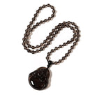 Obsidian Happy Buddha Necklace