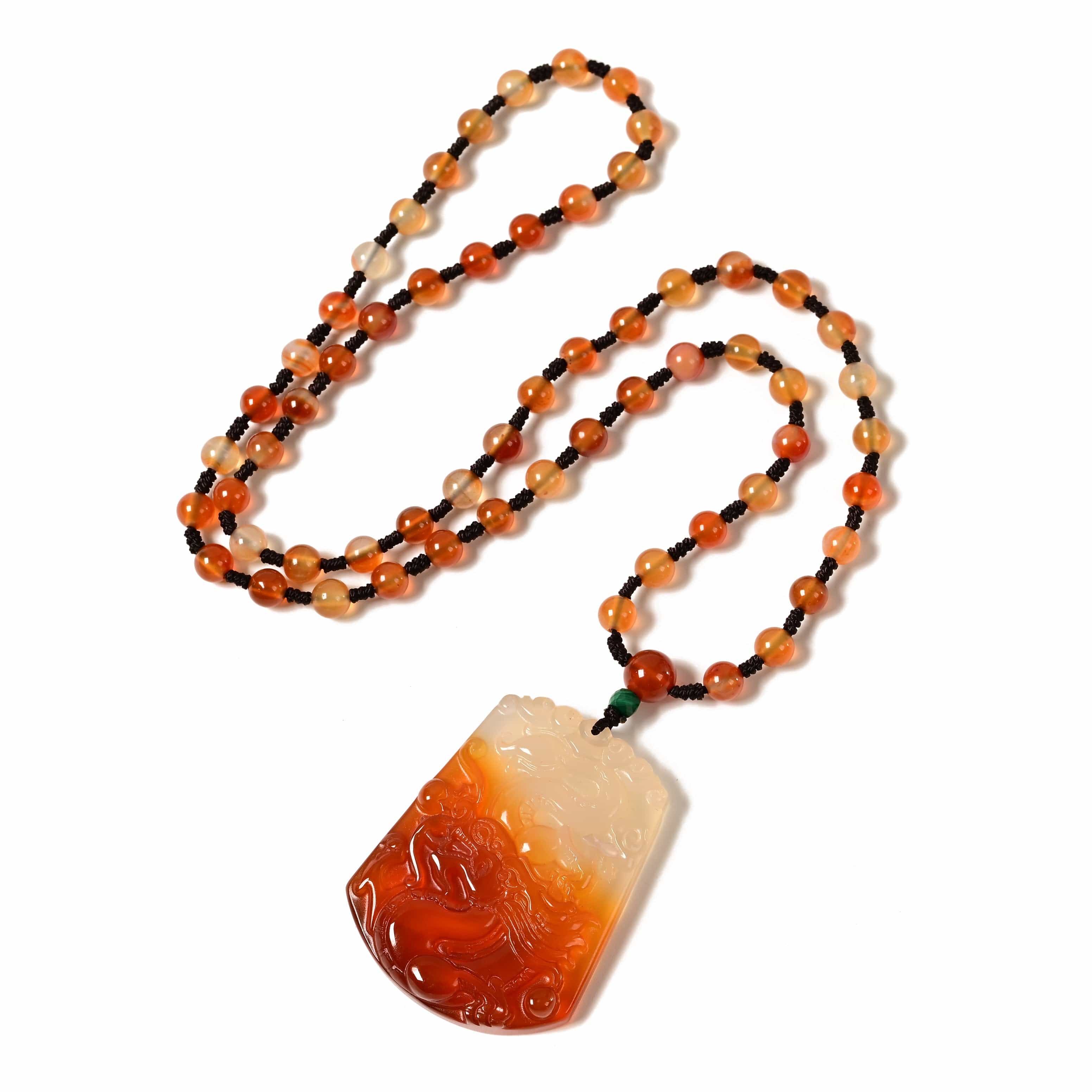 KALIFANO Gemstone Necklaces Red Agate Dragon Necklace ODR-CR
