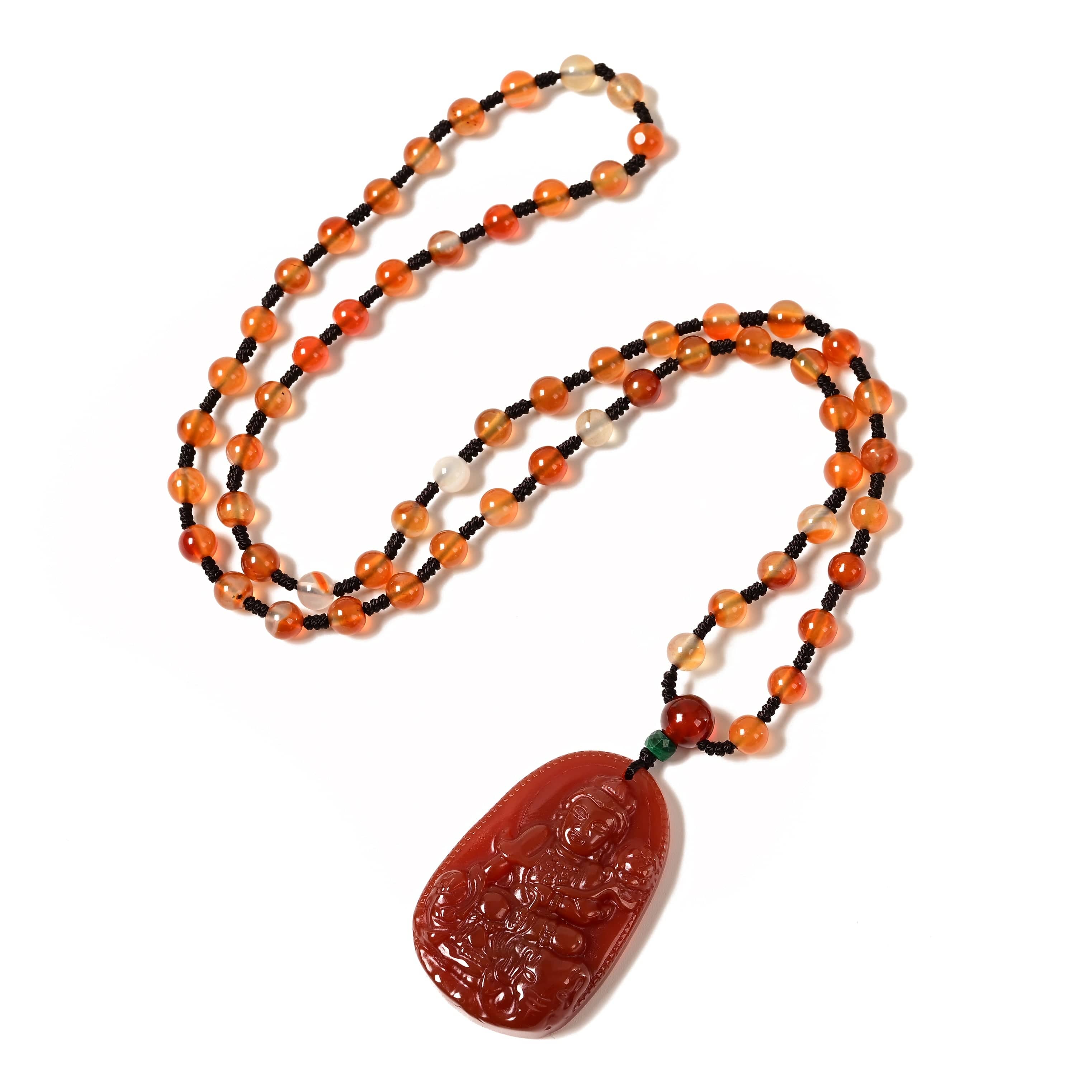 KALIFANO Gemstone Necklaces Red Agate Guan Yin Necklace OGY-CR