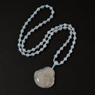 White Agate Happy Buddha Necklace