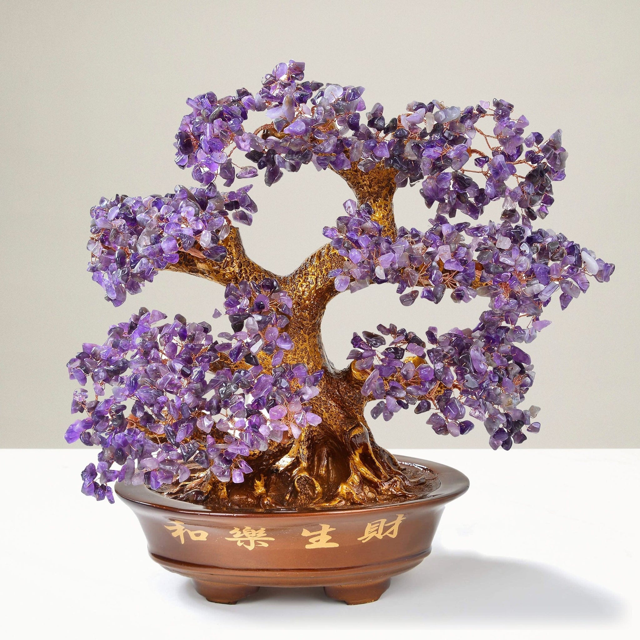 bonsai gemstone mandarin tree of happiness Amethyst Bonsai Tree of Life with 1,251 Natural Gemstones