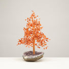 Carnelian Tree of Life on Amethyst Geode Base with 728 Natural Gemstones