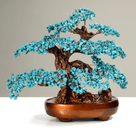 Howlite Turquoise Bonsai Tree of Life with 1,251 Natural Gemstones