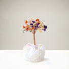 Multi-colored Natural Gemstone Tree of Life with Quartz Base