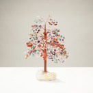 Multi-Gemstone Tree of Life on Quartz Cluster Base