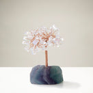 Opalite Moonstone and Quartz Gemstone Tree of Life with Fluorite Base