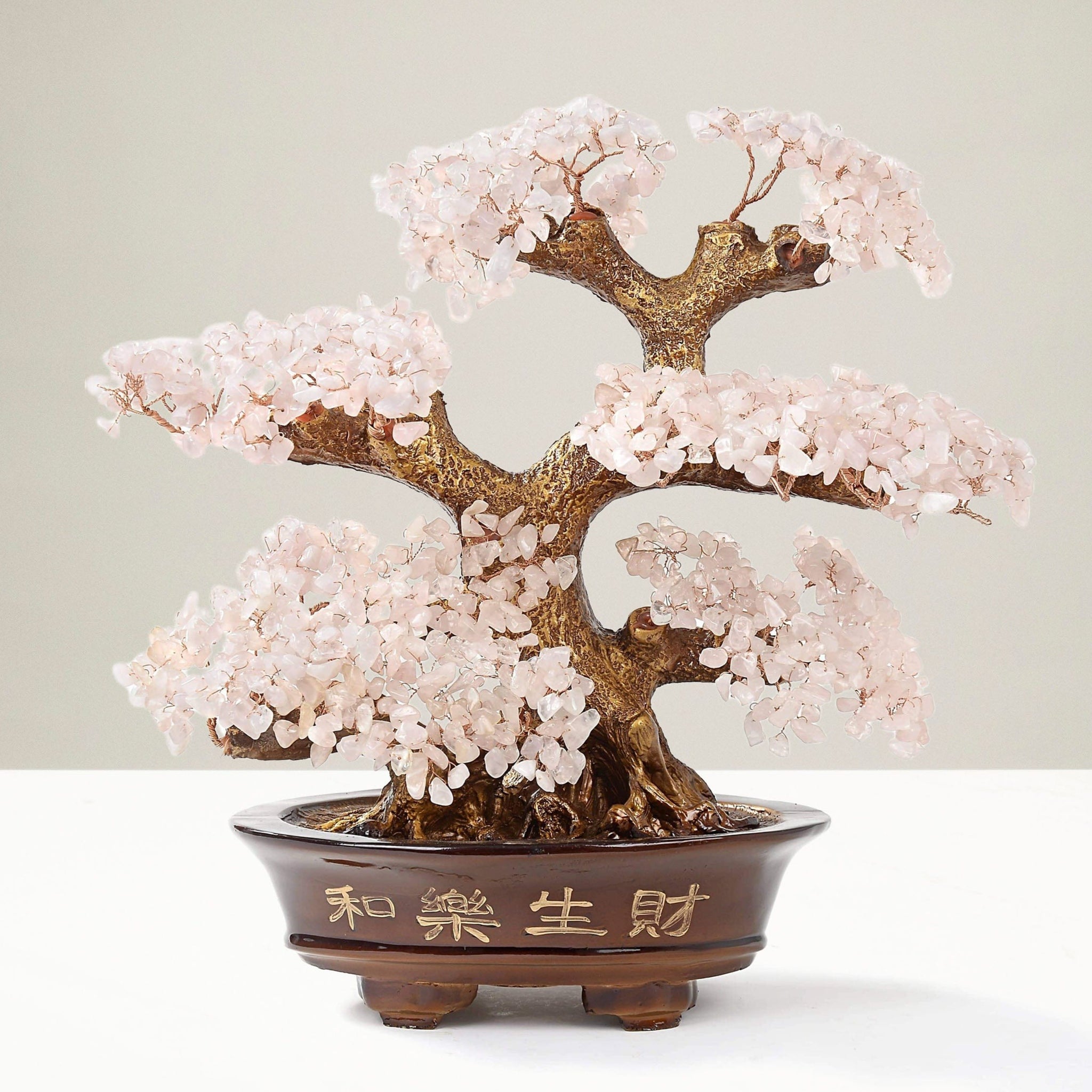 bonsai trees for sale in las vegas Rose Quartz Bonsai Tree of Life with 1,251 Natural Gemstones