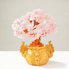 Rose Quartz Natural Gemstone Tree of Life with Dragon Base