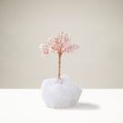 Rose Quartz Natural Gemstone Tree of Life with Quartz Base