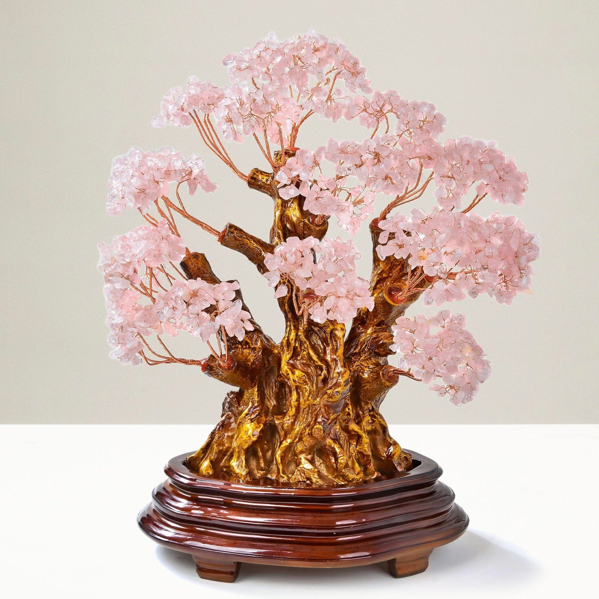 bonsai tree centerpiece Rose Quartz Tree of Life Centerpiece with over 2,000 Natural Gemstones
