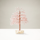 Rose Quartz Tree of Life on Quartz Cluster Base