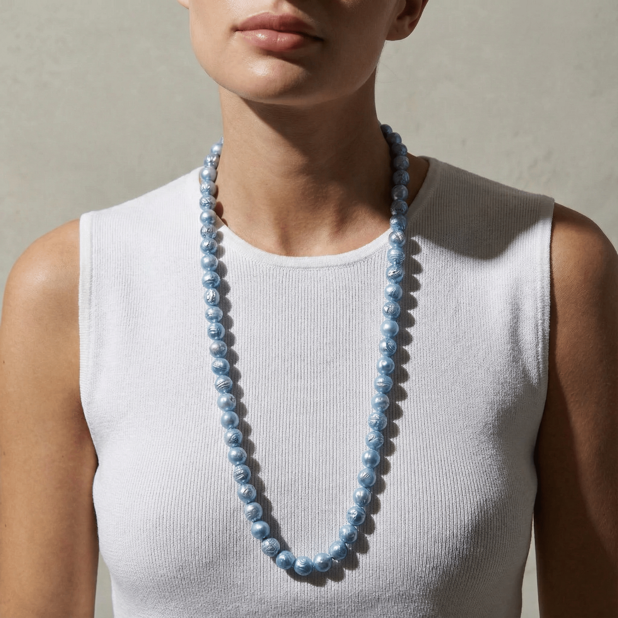 Kalifano Jewelry 32" Sky Blue Baroque Pearl Necklace PNB-12-17-04