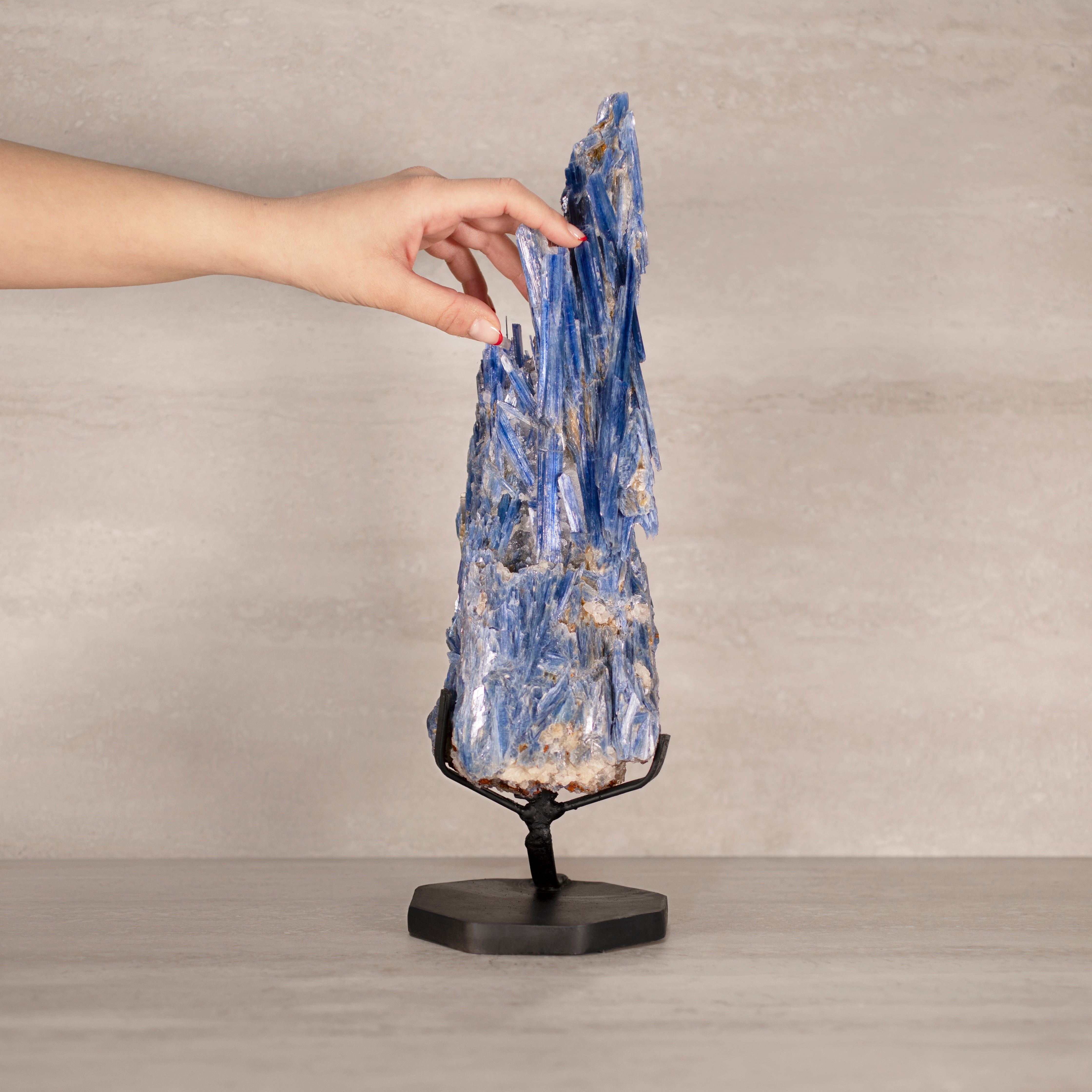 Kalifano Kyanite Natural Brazilian Kyanite on Custom Stand - 16" / 3,630 grams KYNT5800.001