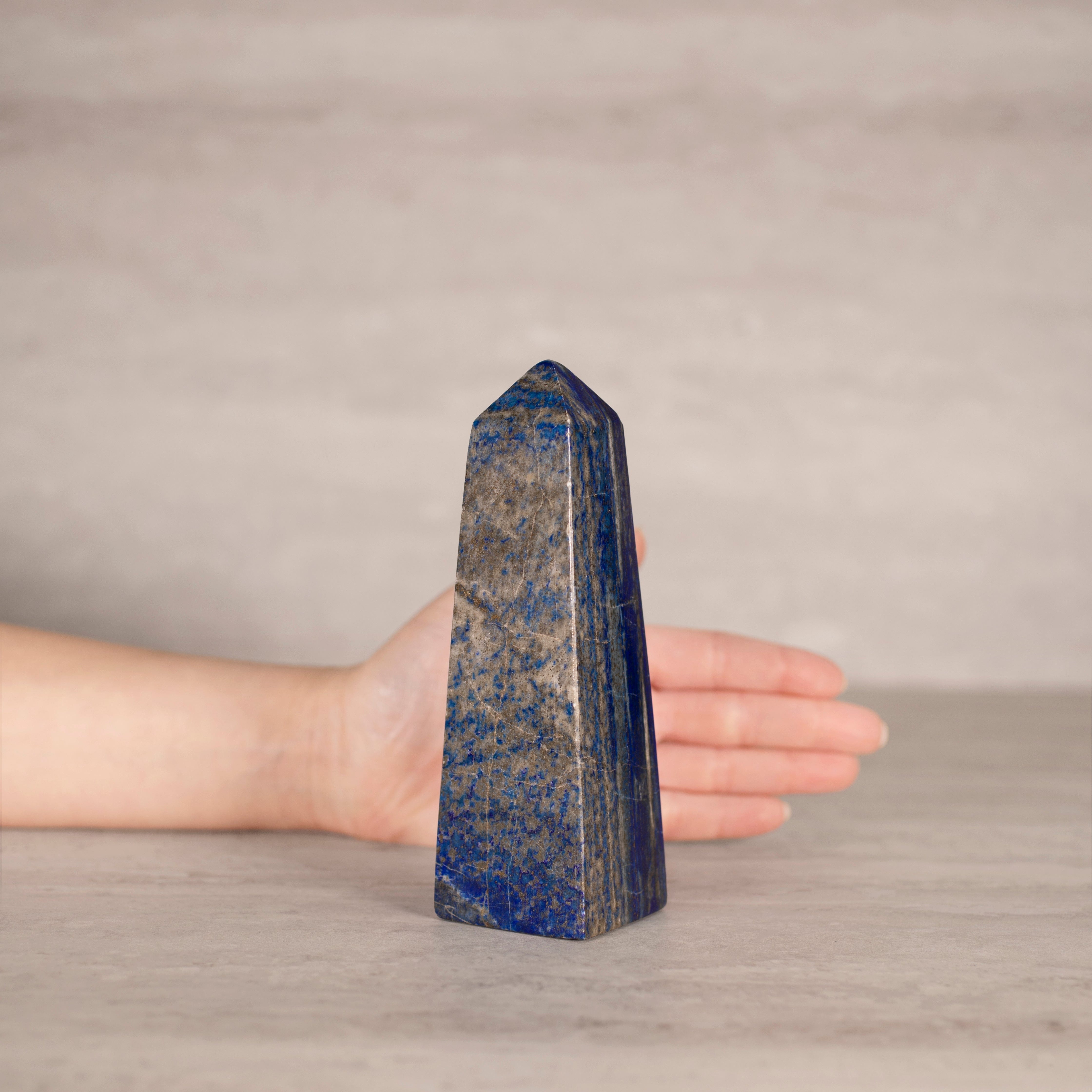 Kalifano Lapis Lapis Lazuli Polished Obelisk from Afghanistan - 5.5" / 737 grams LPOB1500.001