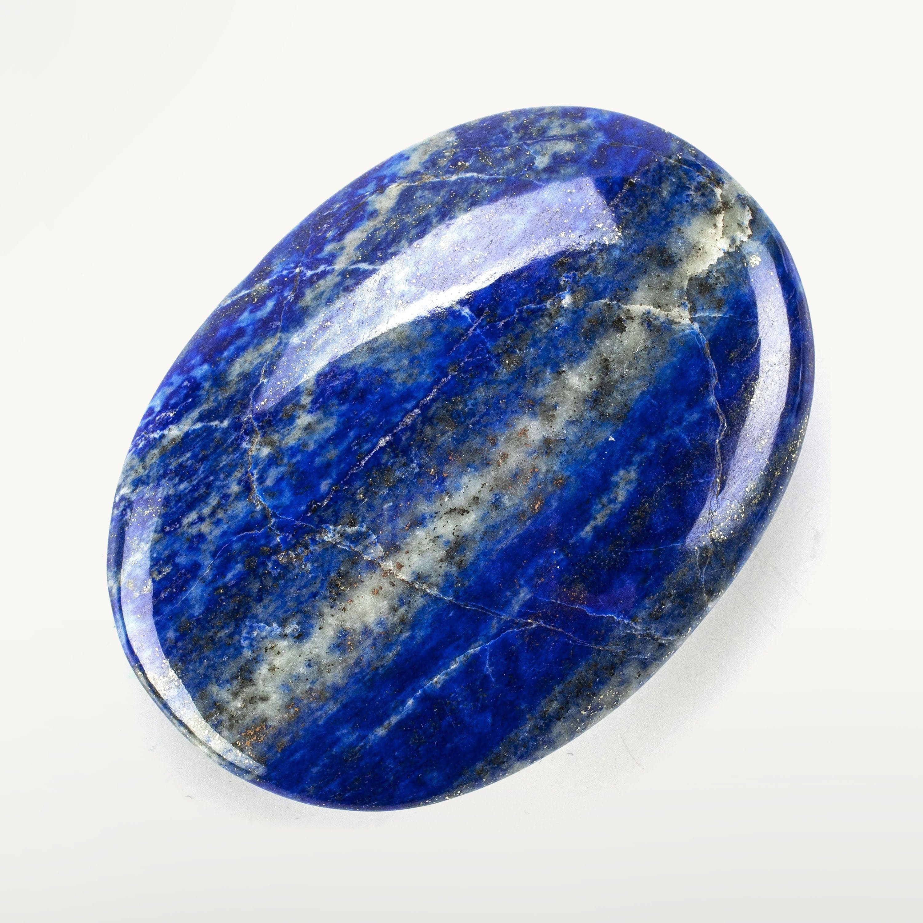 Kalifano Lapis Rare Natural Blue Lapis Lazuli Polished Palm Stone Carving from Afghanistan - 120 g LPS400.010