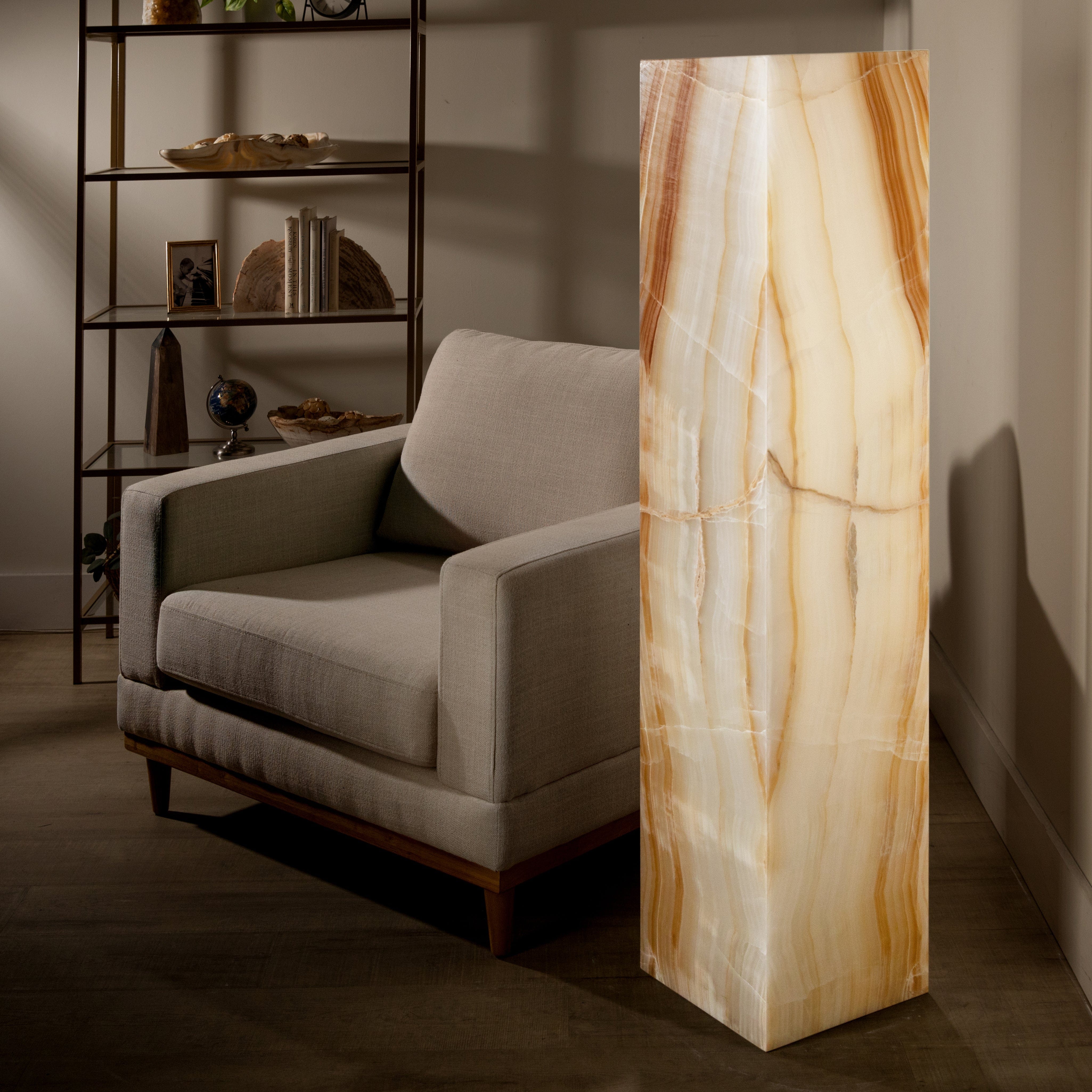 Kalifano Light Towers Amber Onyx Light Tower - 56 in LT140X30.005