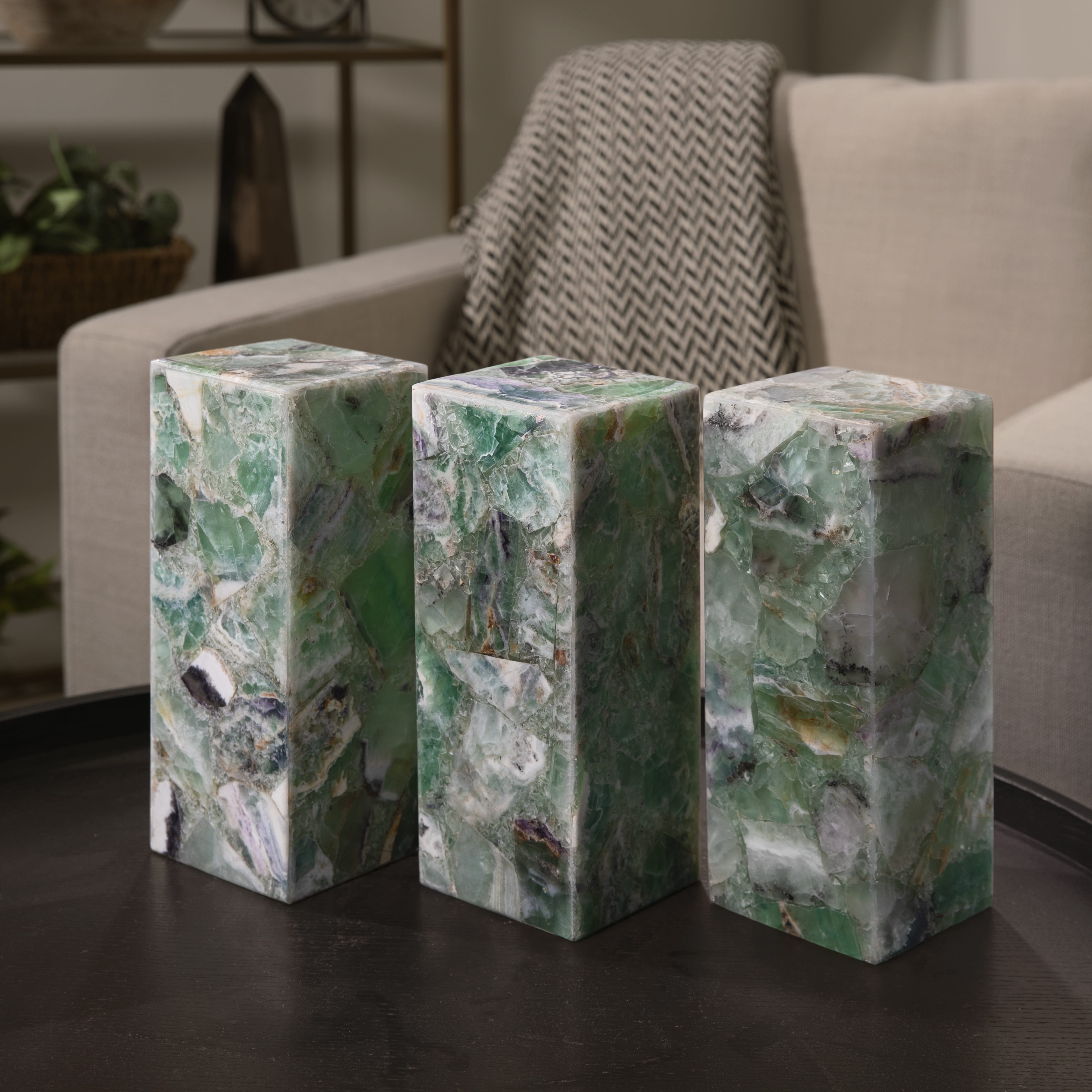 Kalifano Light Towers Fluorite Light Tower from Mexico - 12" LT30X12-FL