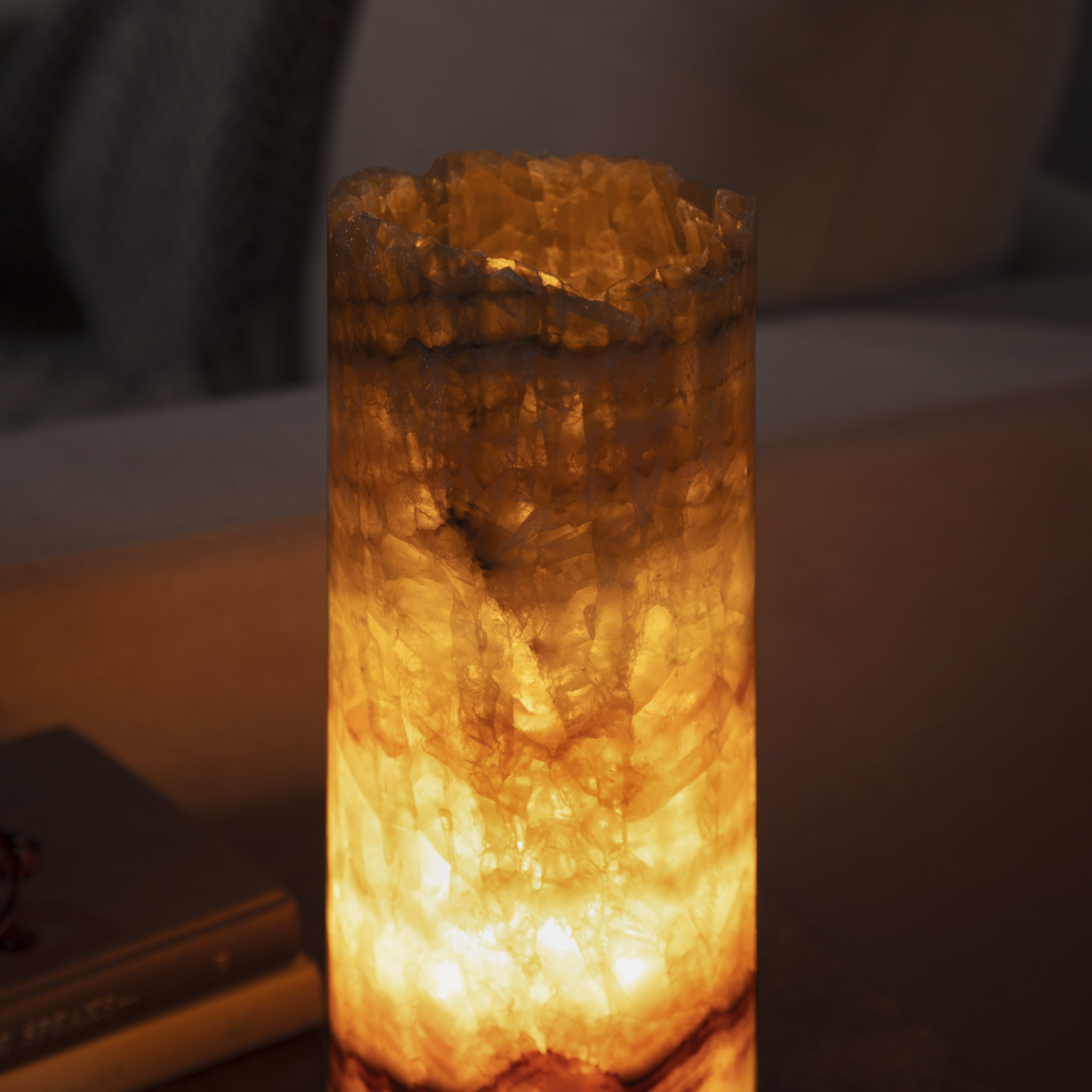 Kalifano Light Towers Onyx Cylinder Light Tower from Mexico - 12" LTCL3010.014