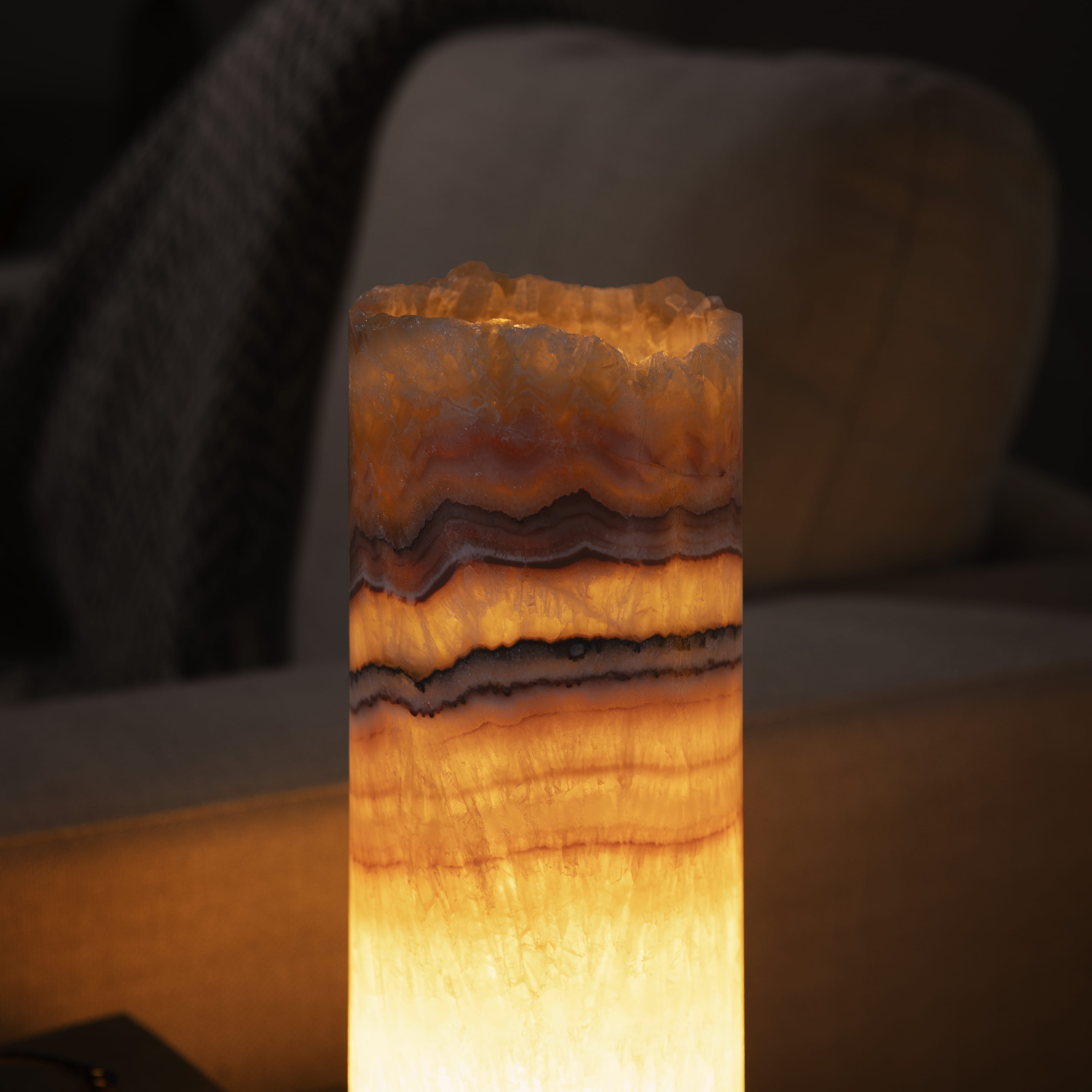 Kalifano Light Towers Onyx Cylinder Light Tower from Mexico - 12" LTCL3010.022