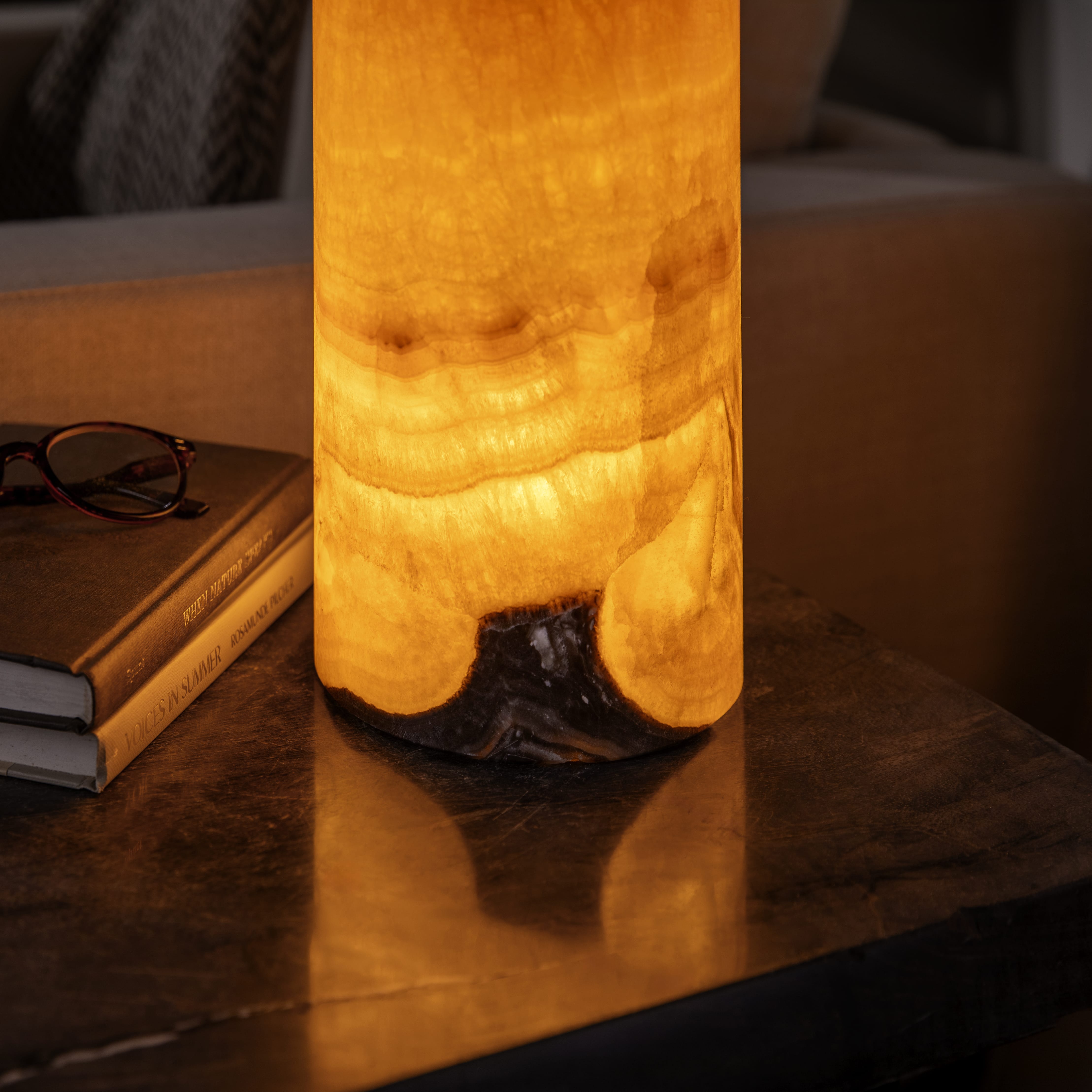Kalifano Light Towers Onyx Cylinder Light Tower from Mexico - 12" LTCL3015.011
