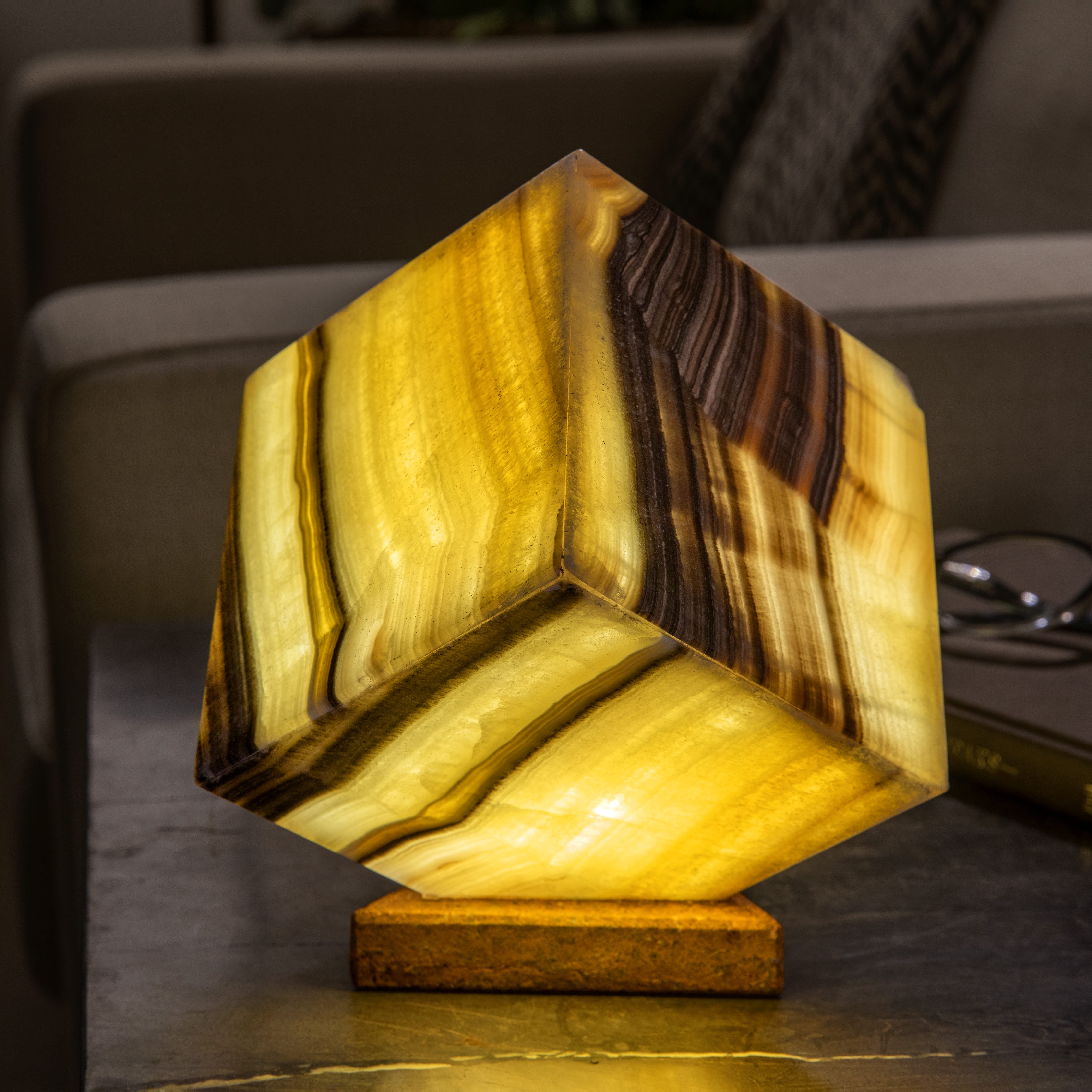 Kalifano Light Towers Onyx Light Cube from Mexico - 8.5" LTC12.004