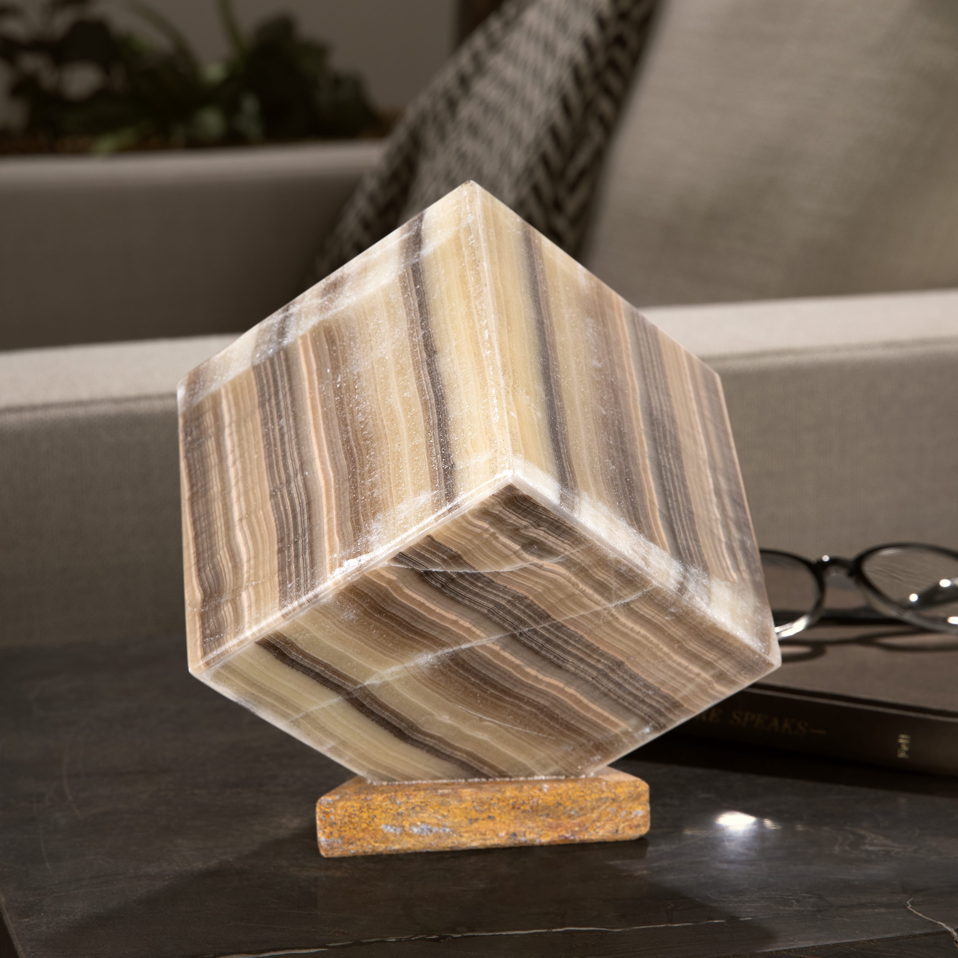 Kalifano Light Towers Onyx Light Cube from Mexico - 8.5" LTC12.005