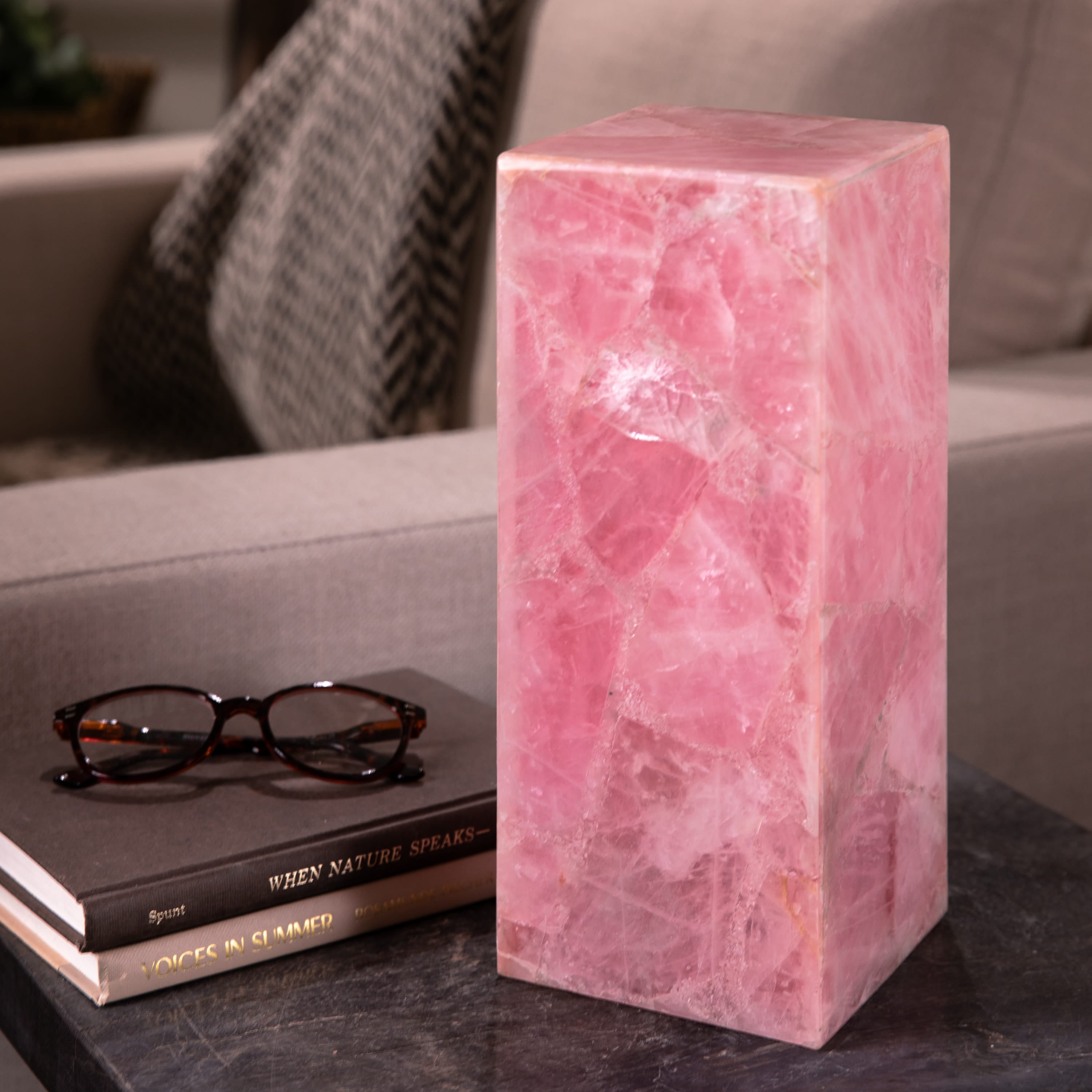 Kalifano Light Towers Rose Quartz Light Tower from Mexico - 12" LT30X12-RQ