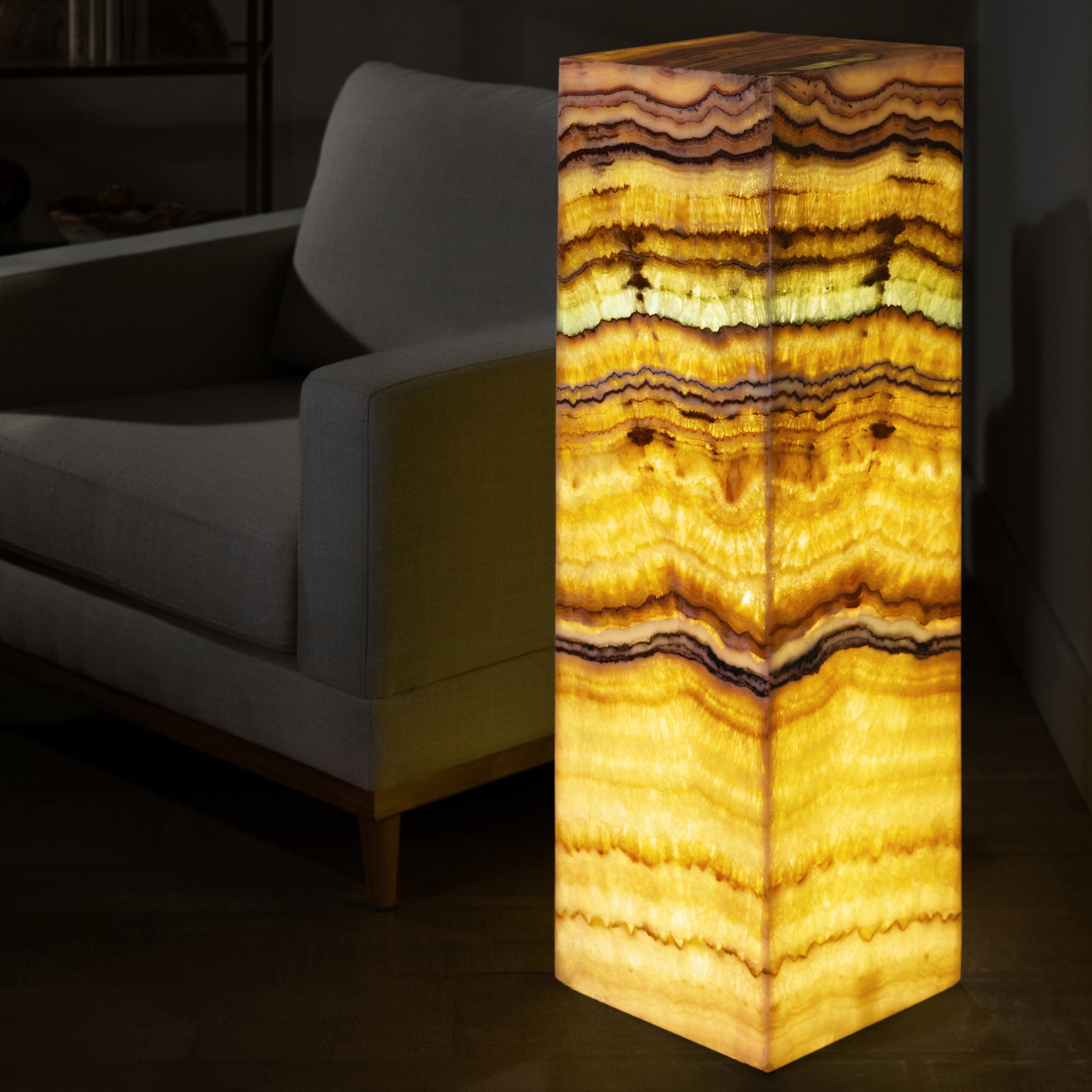 Kalifano Light Towers Serpentine Onyx Light Tower - 40 in LT100X30.026