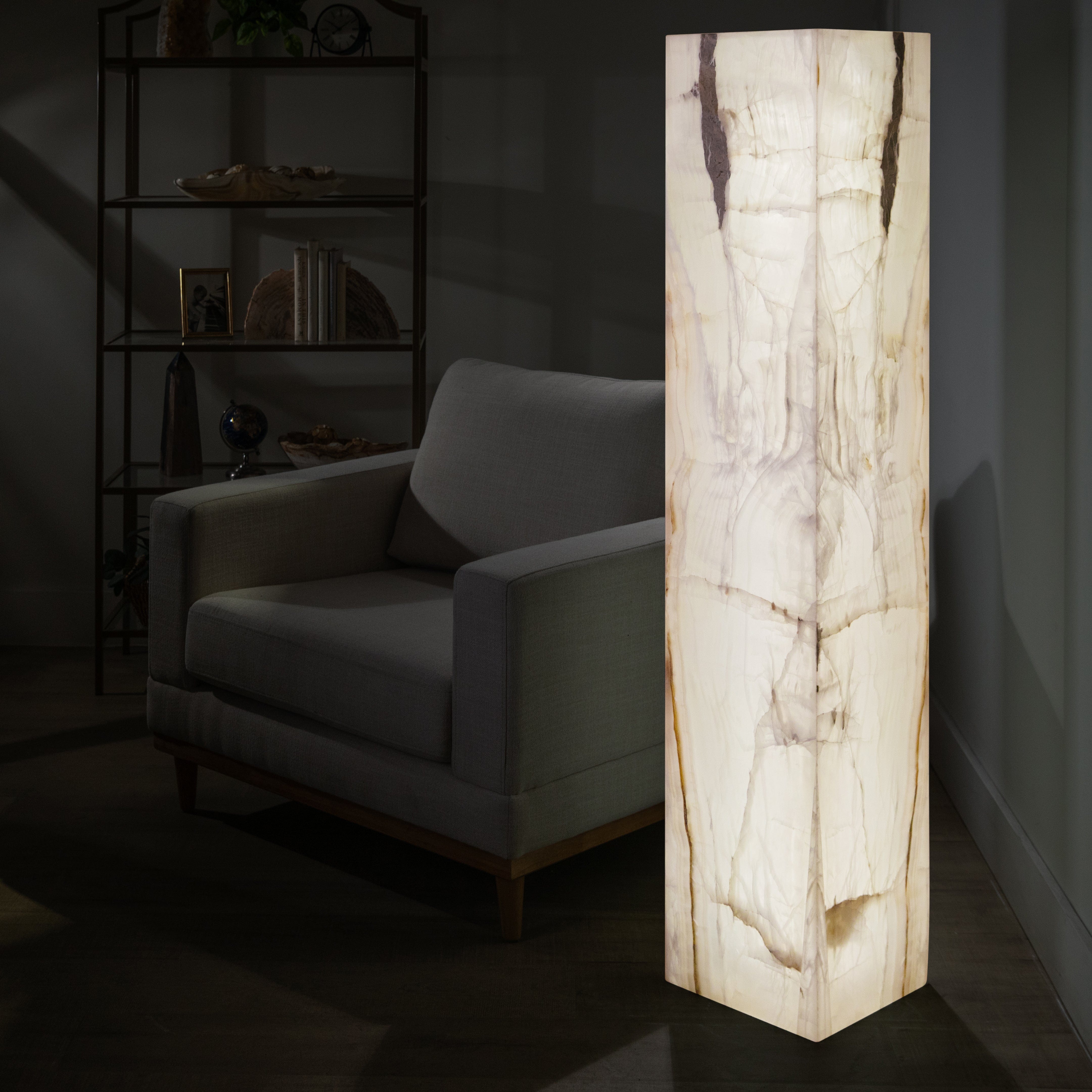 Kalifano Light Towers White Onyx Light Tower - 59 in LT150X30.005