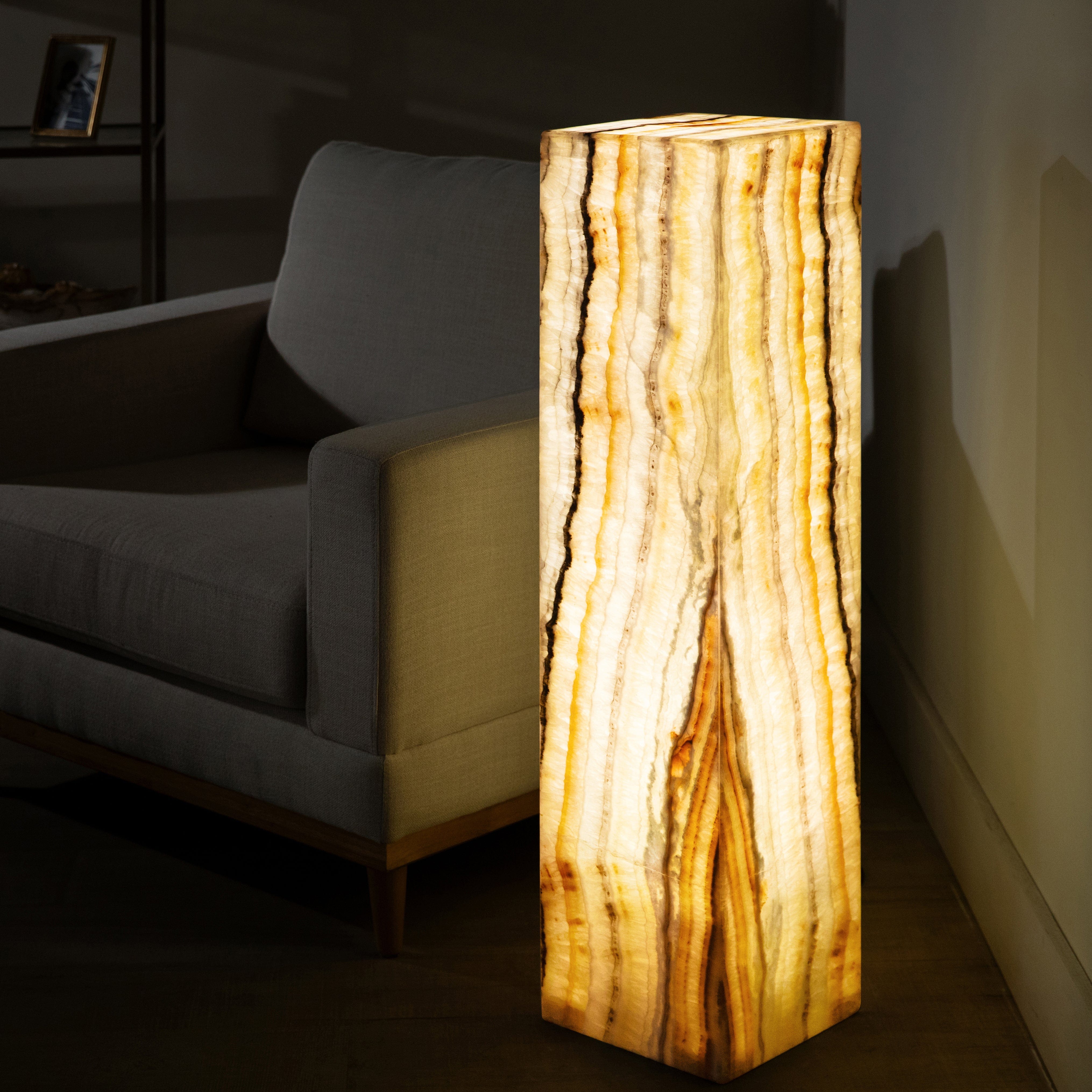 Kalifano Light Towers Zebra Onyx Light Tower - 40 in LT100X25.002