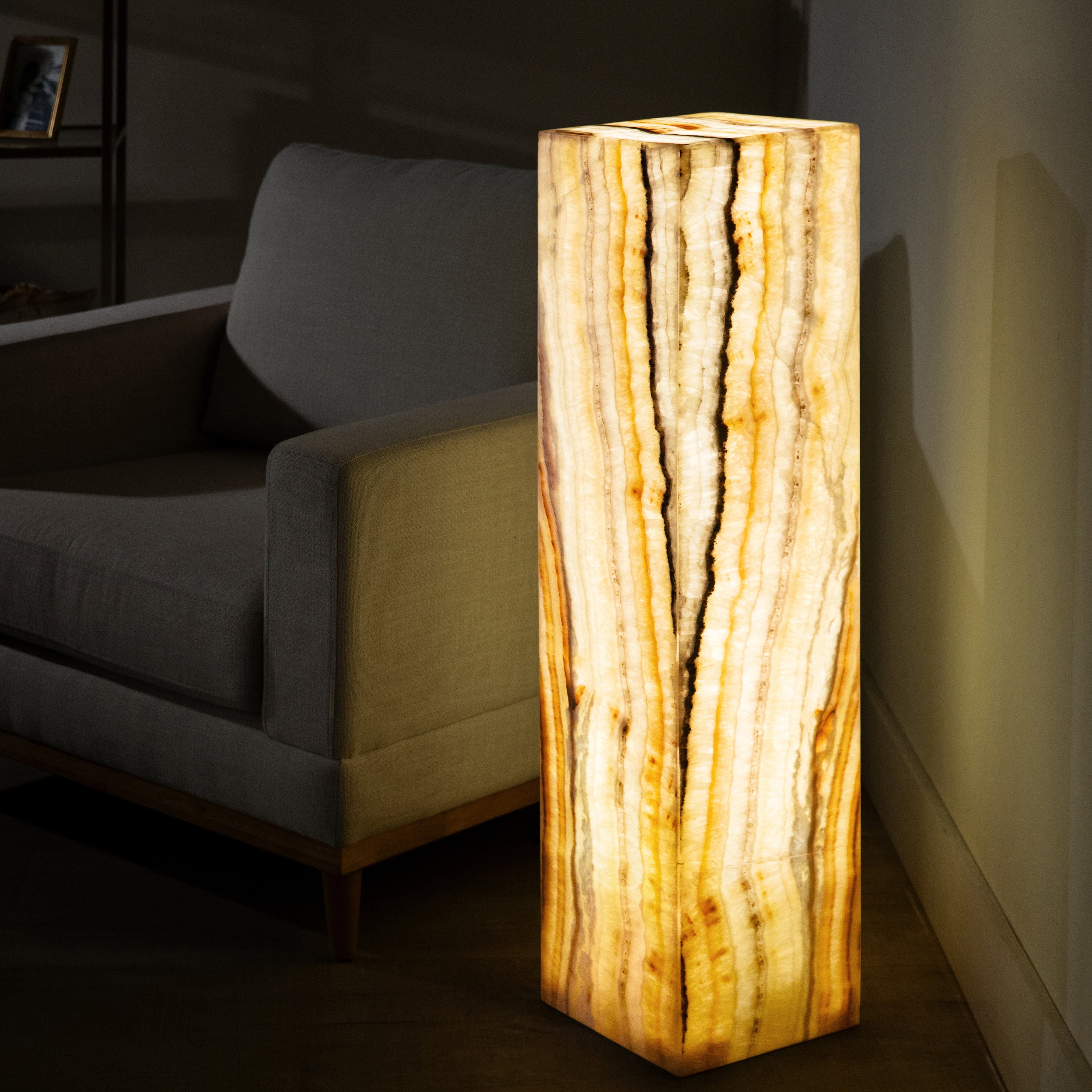 Kalifano Light Towers Zebra Onyx Light Tower - 40 in LT100X25.002