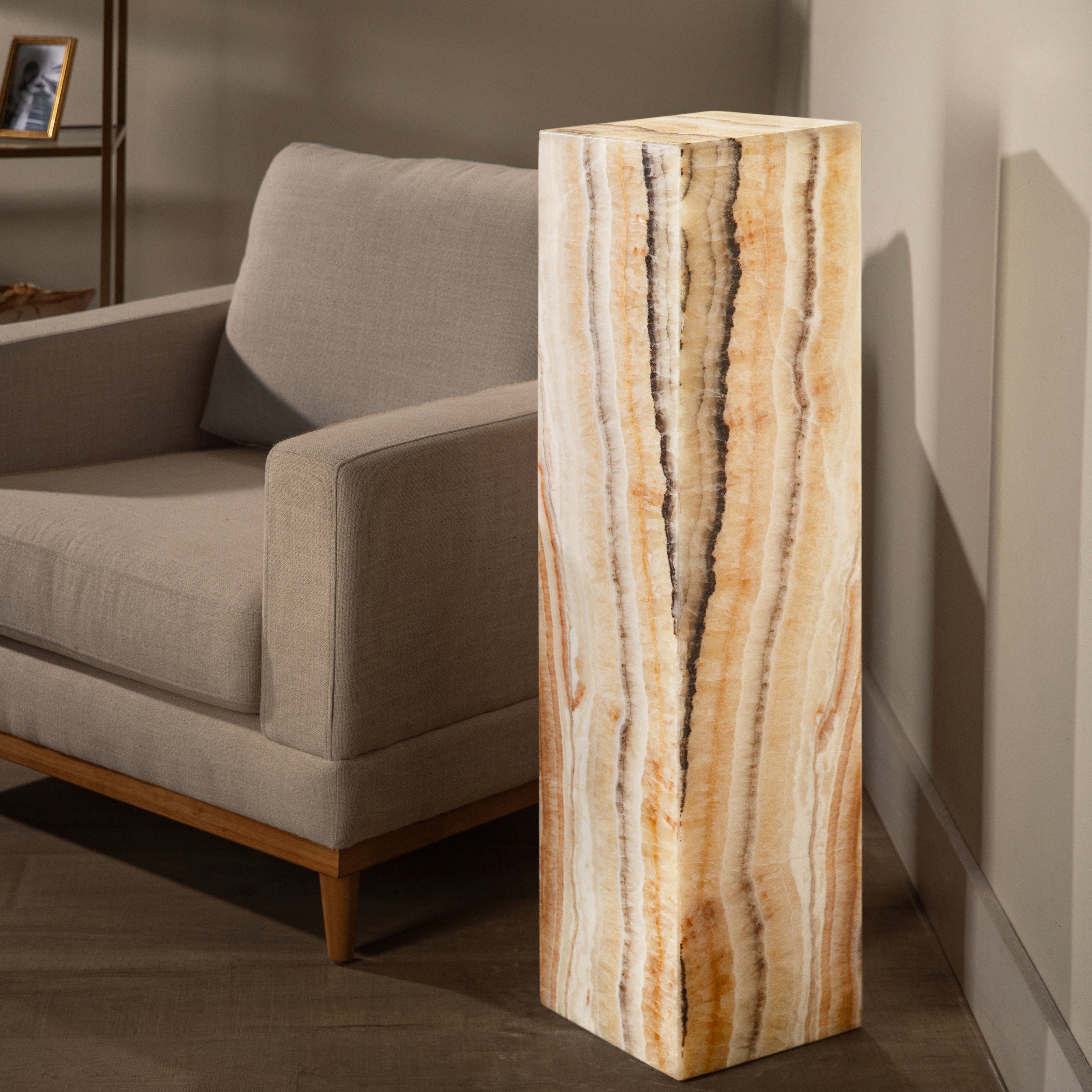 Kalifano Light Towers Zebra Onyx Light Tower - 40 in LT100X25.002
