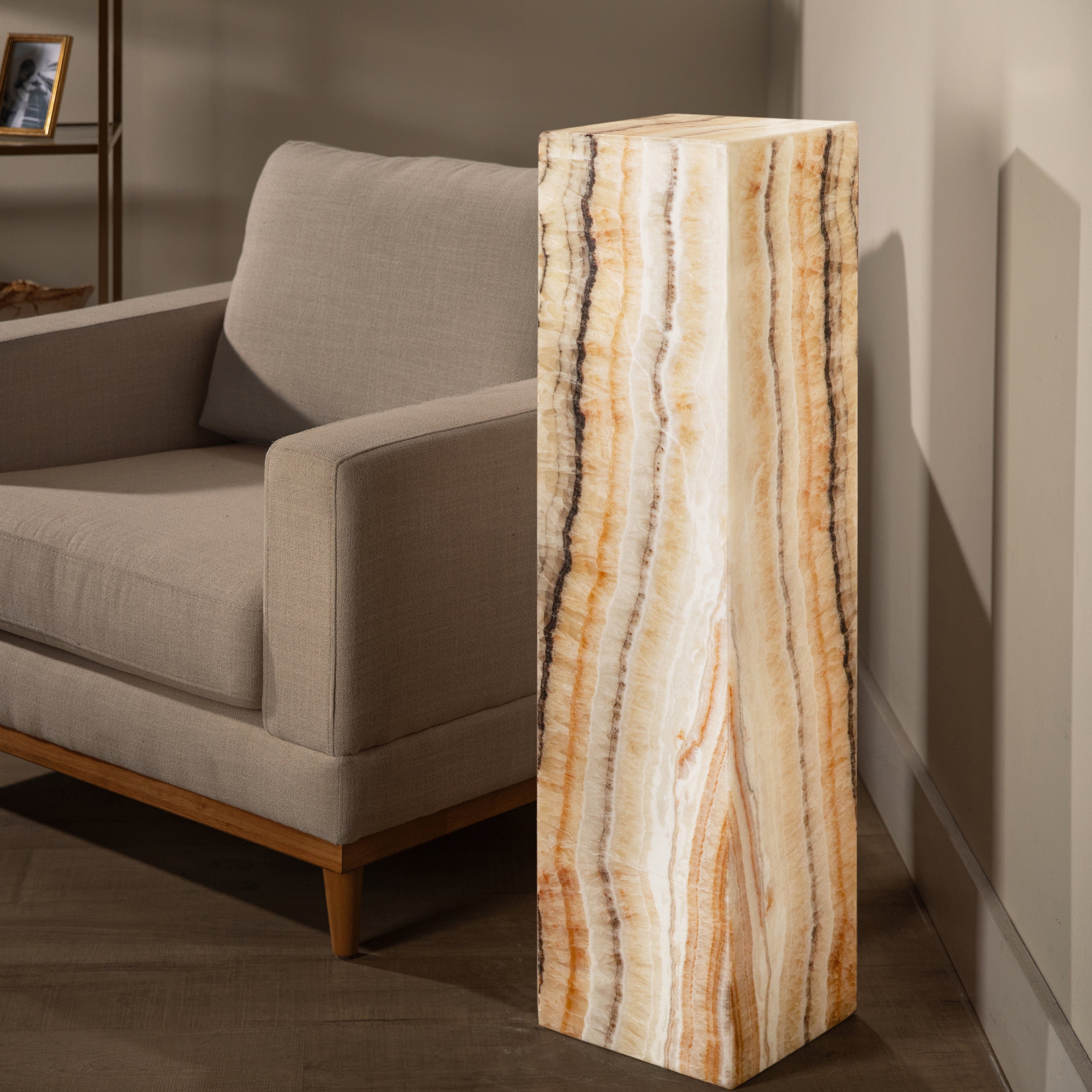 Kalifano Light Towers Zebra Onyx Light Tower - 40 in LT100X25.002
