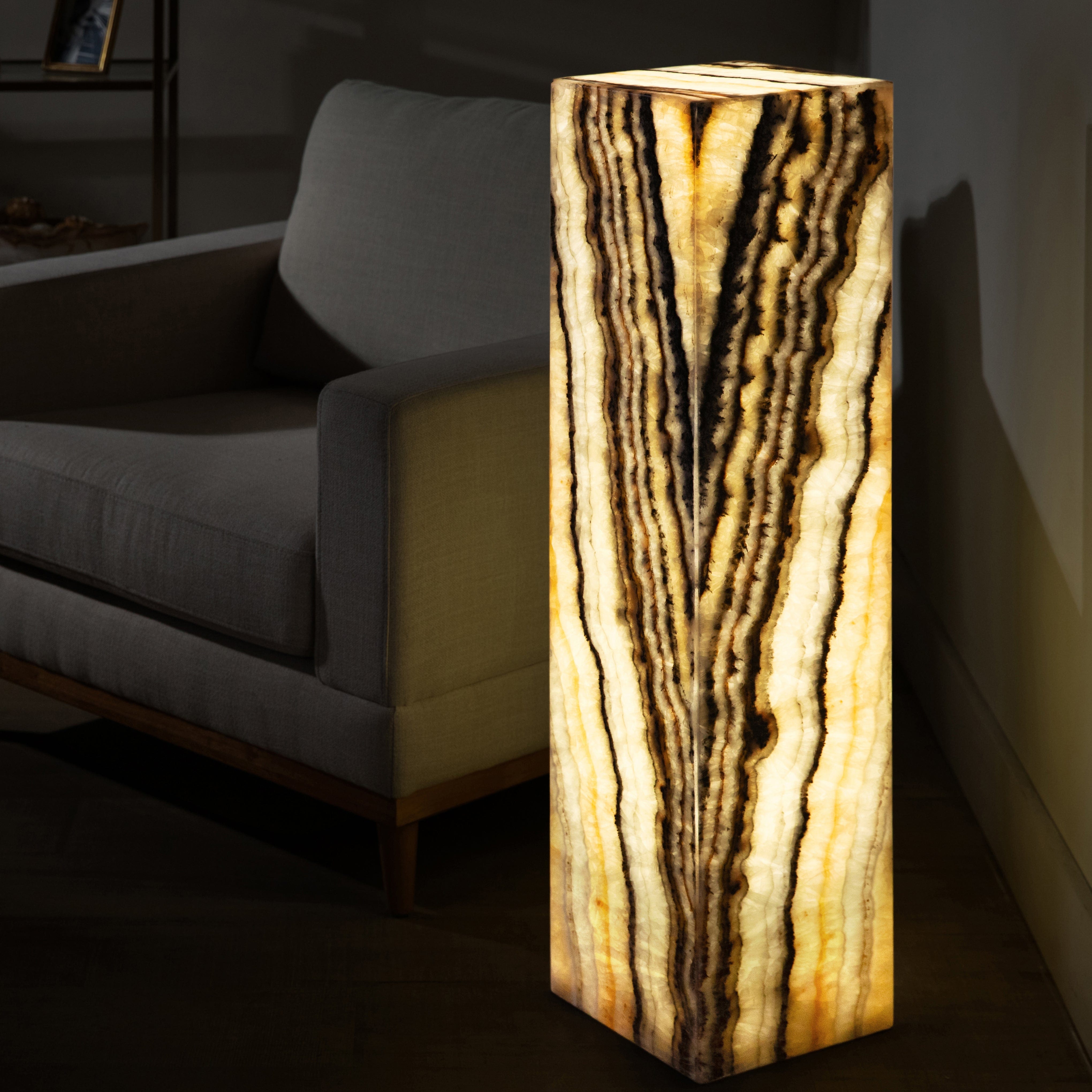 Kalifano Light Towers Zebra Onyx Light Tower - 40 in LT100X25.004