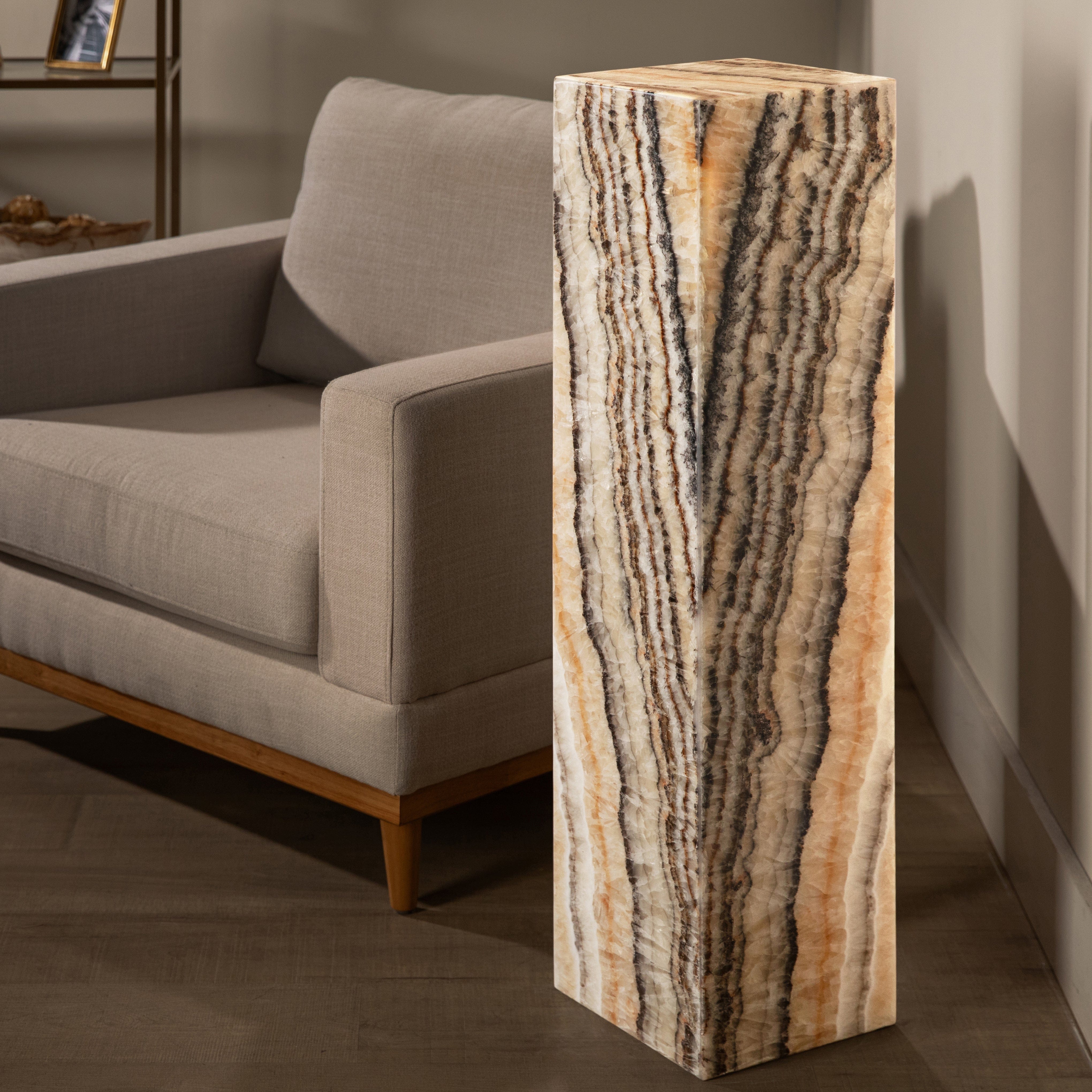 Kalifano Light Towers Zebra Onyx Light Tower - 40 in LT100X25.004