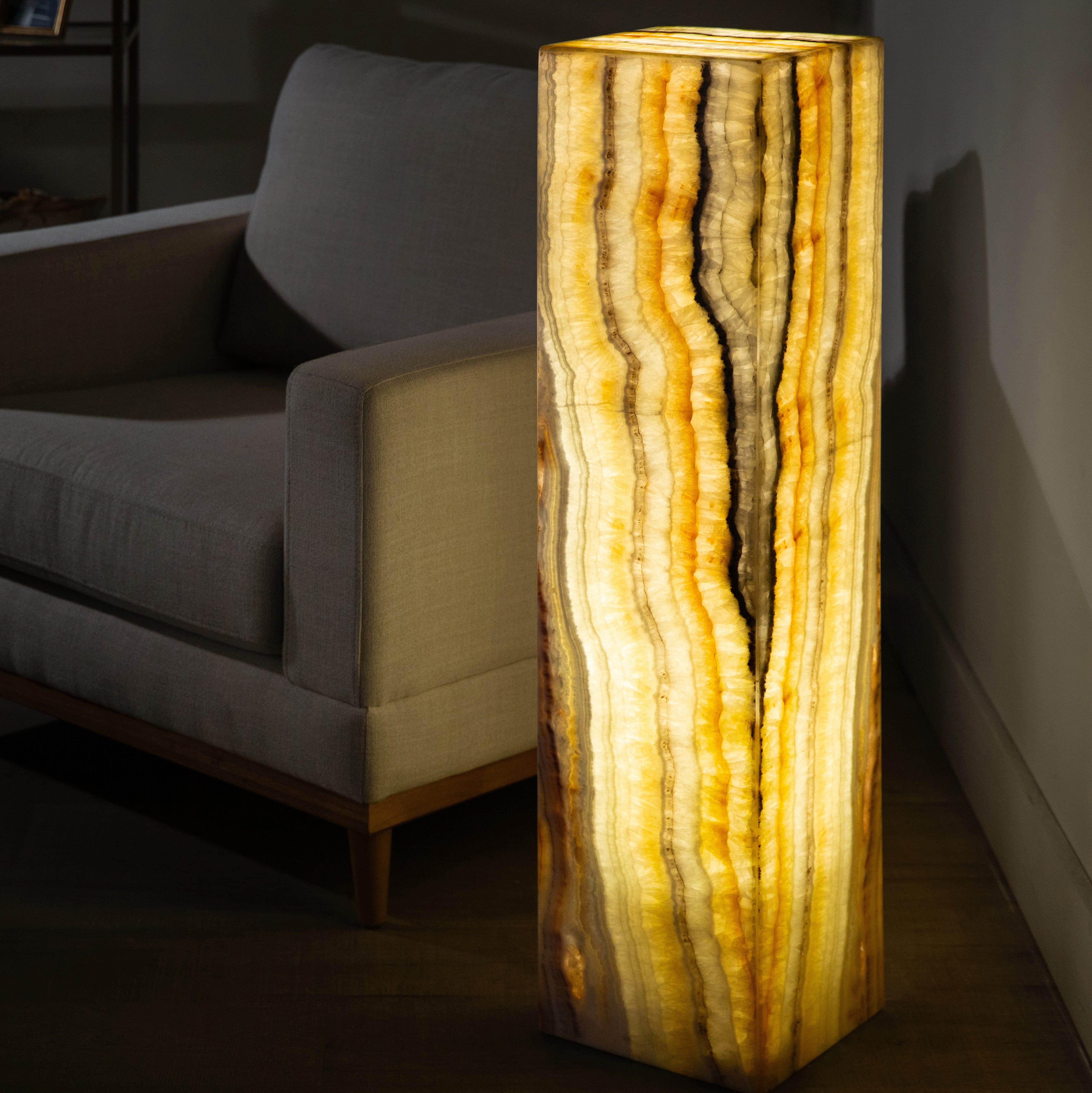 Kalifano Light Towers Zebra Onyx Light Tower - 40 in LT100X25.005