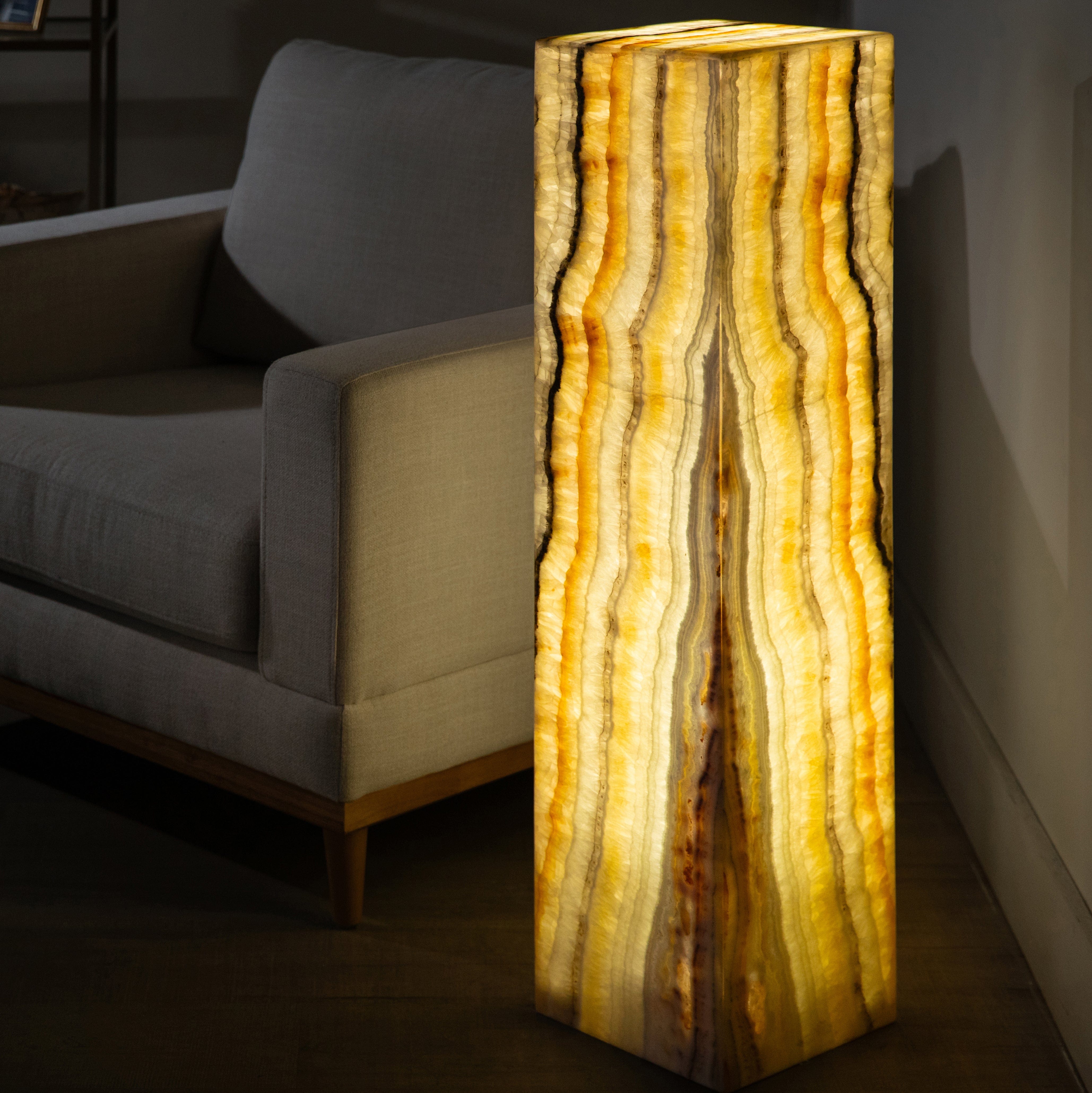 Kalifano Light Towers Zebra Onyx Light Tower - 40 in LT100X25.005
