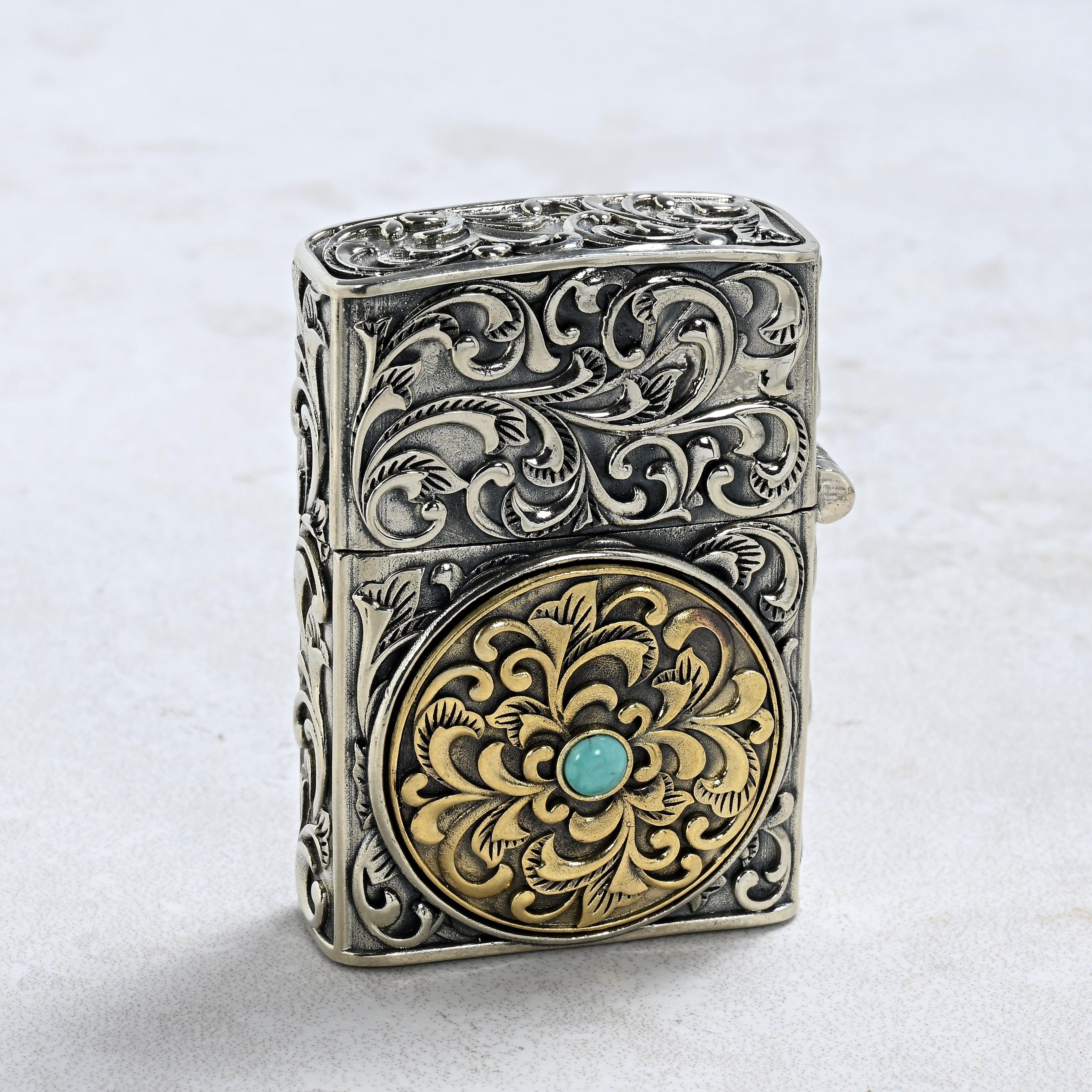 Kalifano Lighters Buffalo Nickel 925 Sterling Silver & Copper Lighter Case SHL-11