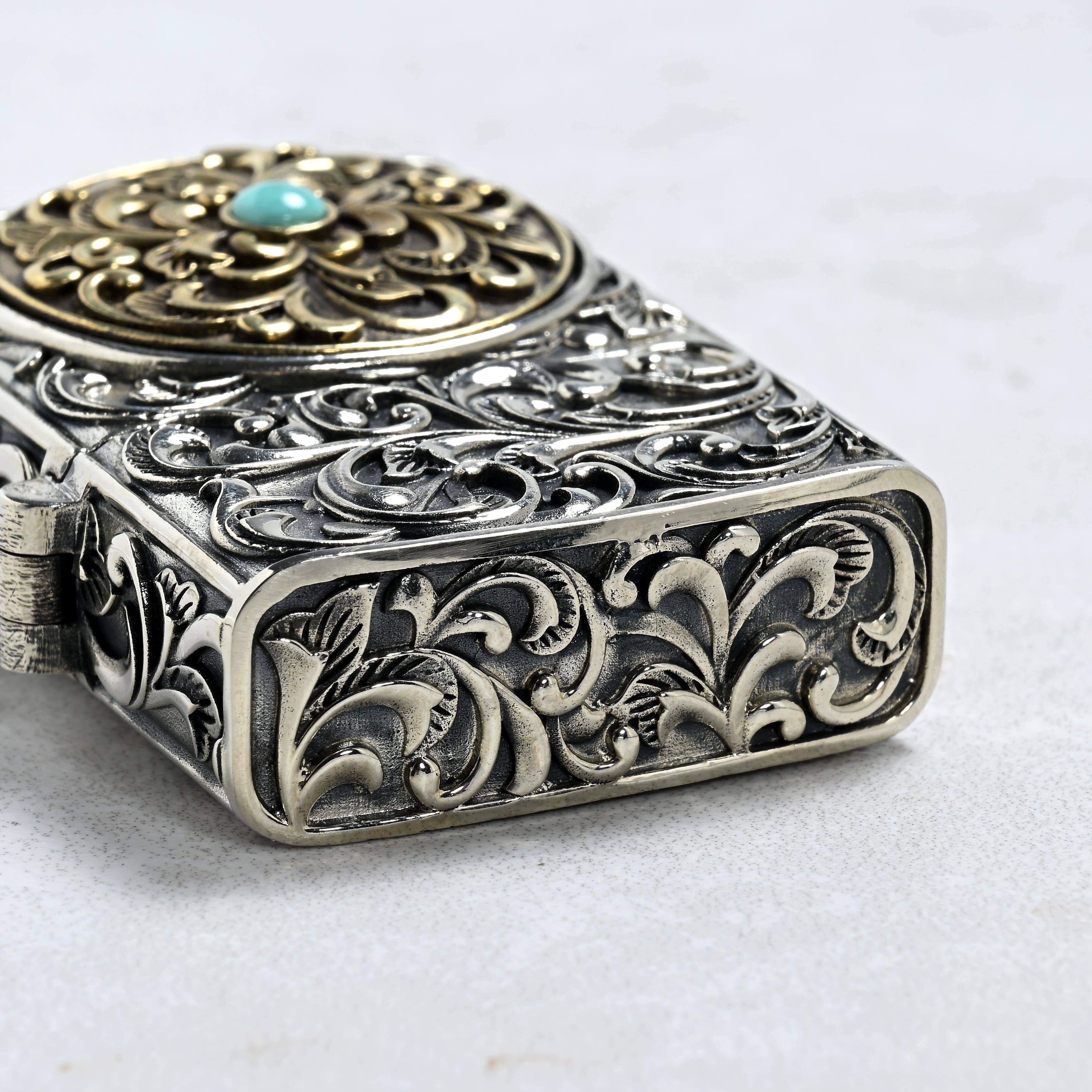 Kalifano Lighters Buffalo Nickel 925 Sterling Silver & Copper Lighter Case SHL-12