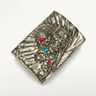 Turquoise & Coral Chief Stainless Steel Lighter Case