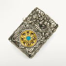 Turquoise & Coral Stainless Steel Lighter Case