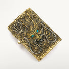 Dragon Turquoise 925 Sterling Silver & Copper Lighter Case