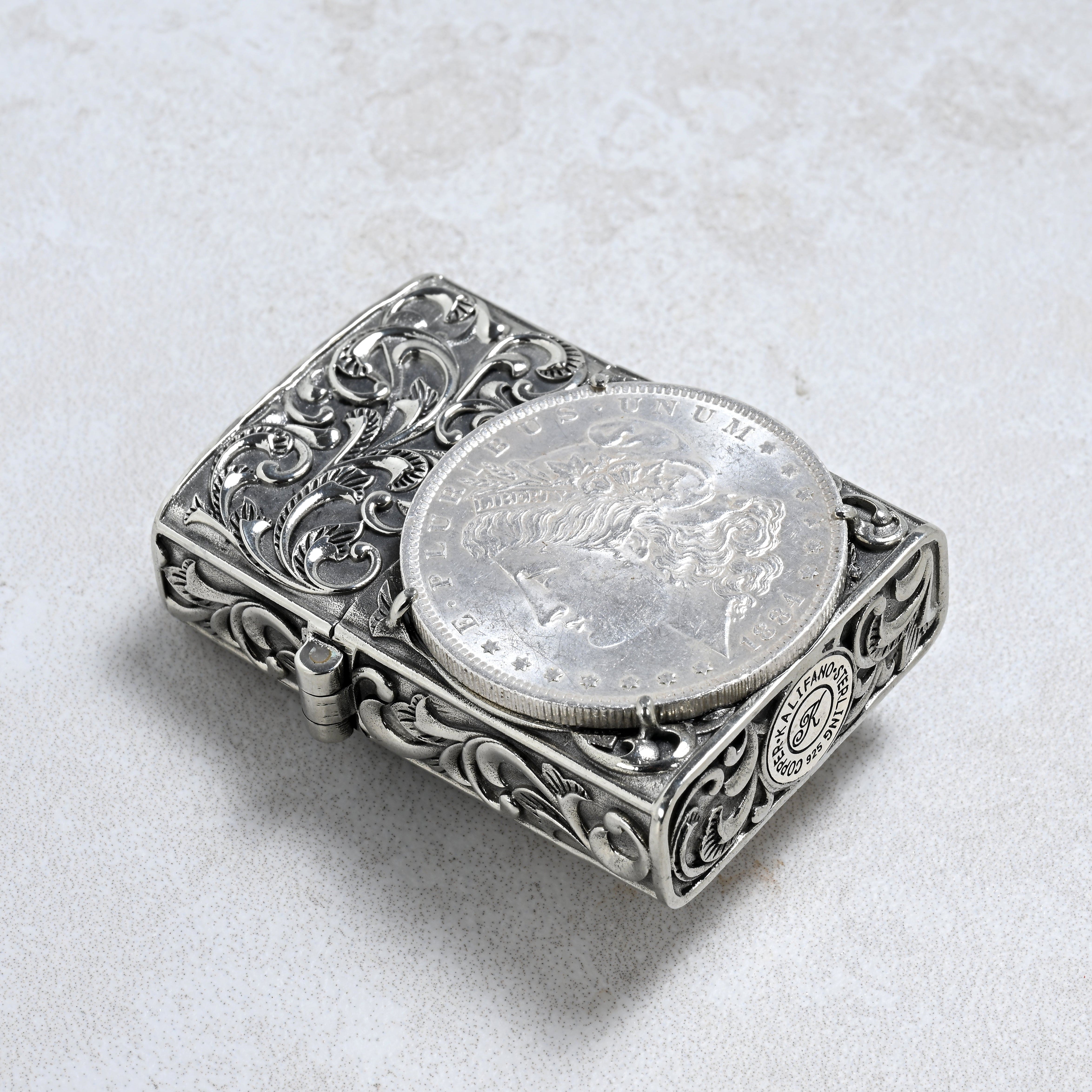 Kalifano Lighters Morgan Silver Dollar Coin 925 Sterling Silver & Copper Lighter Case SHL-14