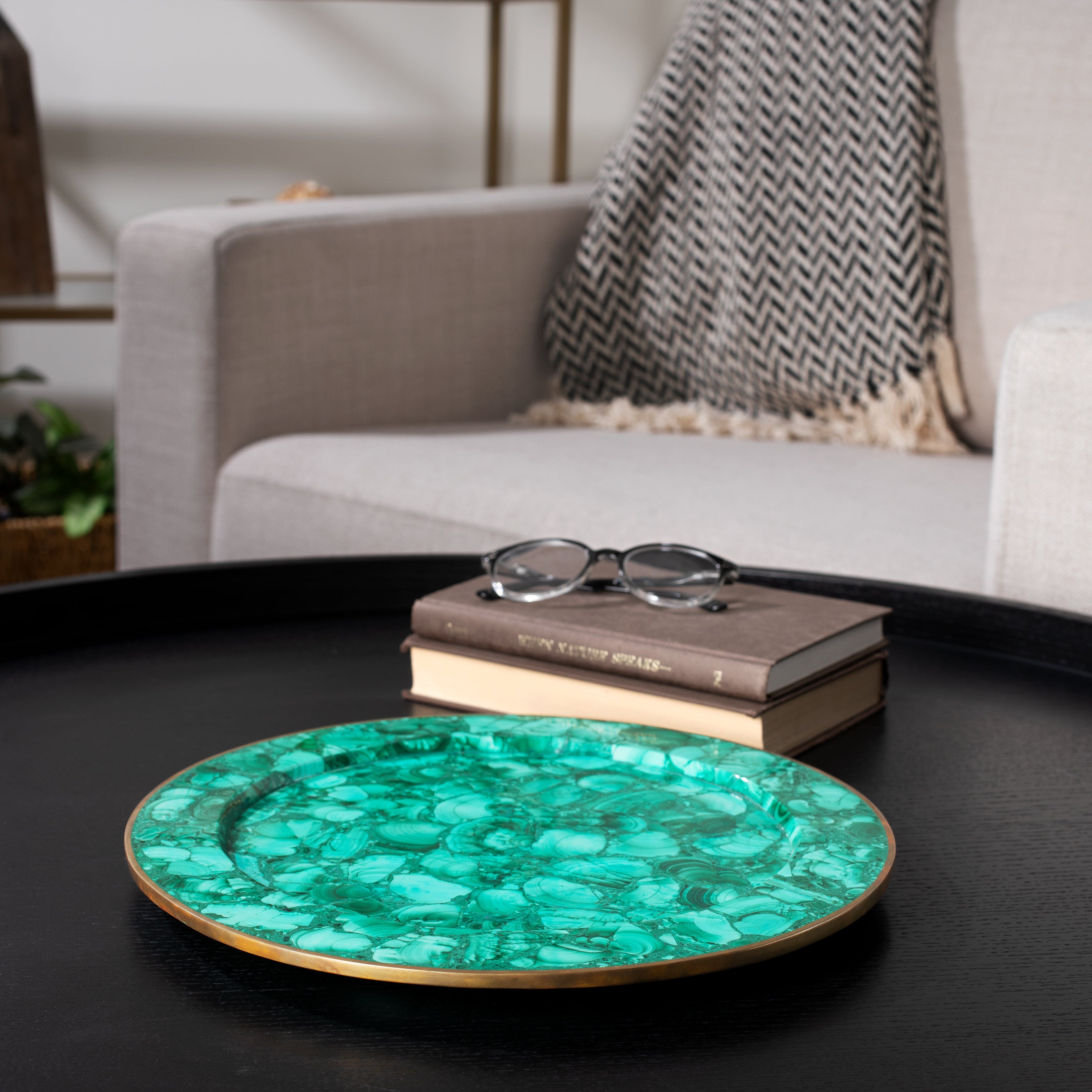 Kalifano Malachite Malachite Plate from Congo - 12.75" MA7800.001