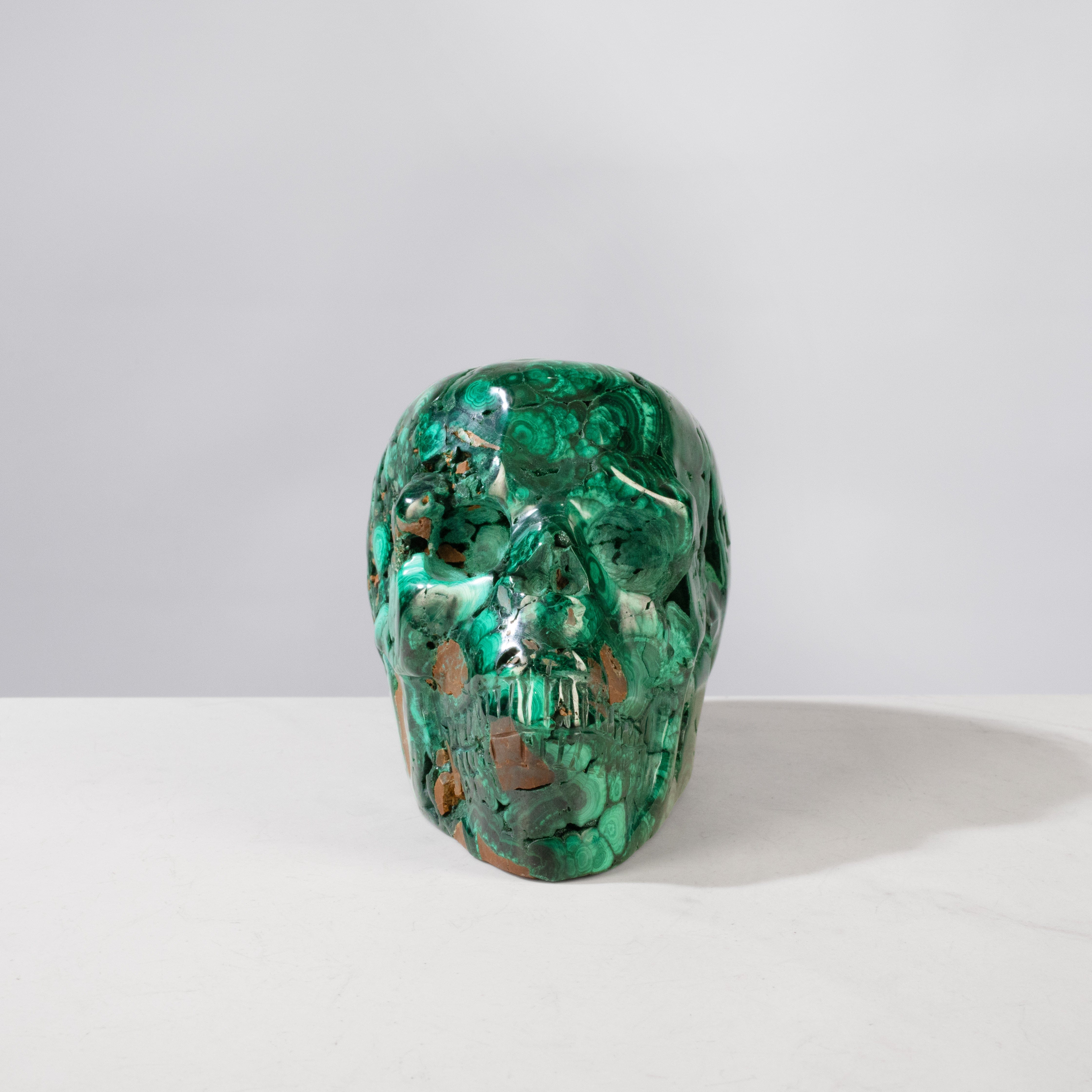 Kalifano Malachite Malachite Skull Carving from Congo - 5" / 1,748 g MA7800.003