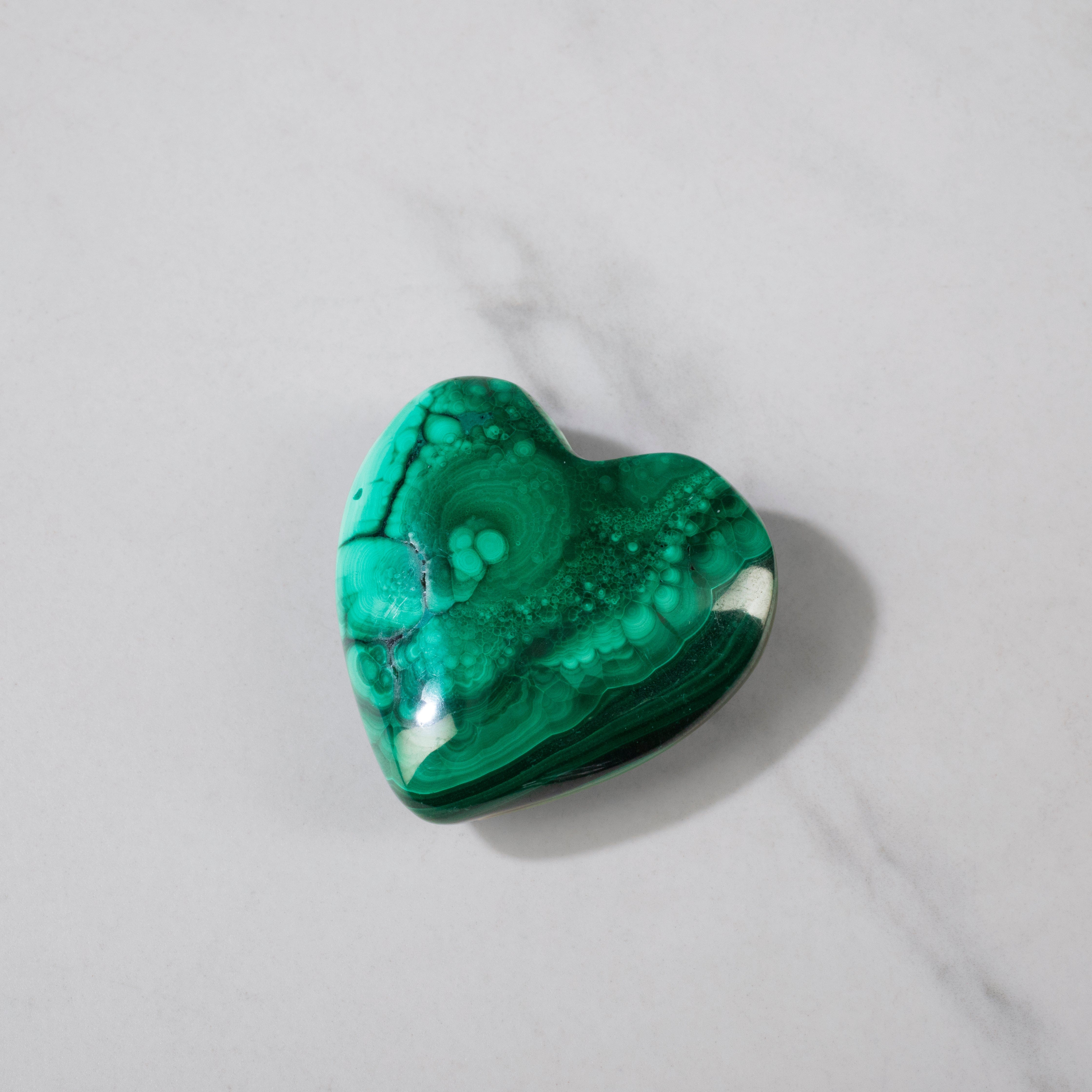 Kalifano Malachite Natural Congo Malachite Heart - 1.5" GH160-MA