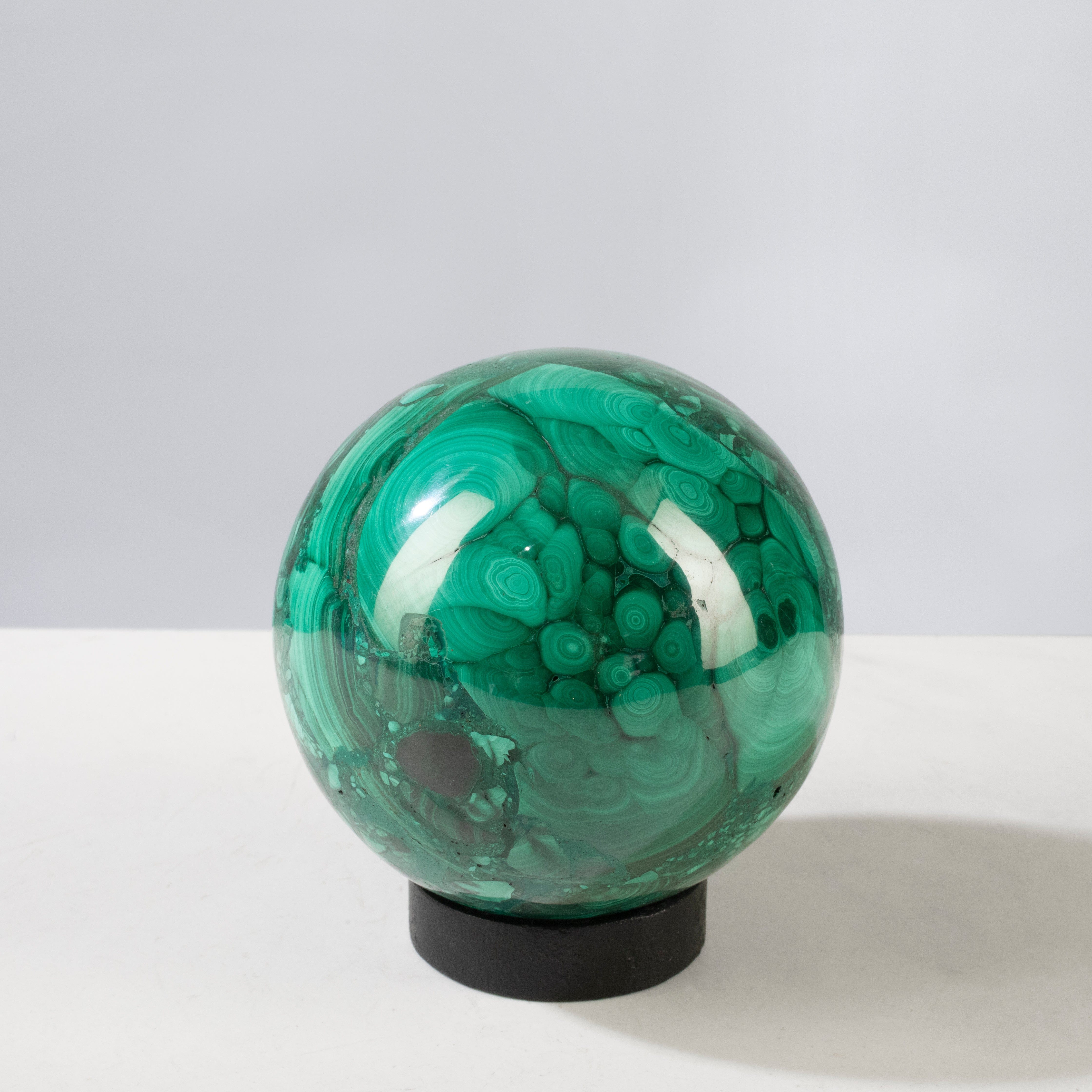 Kalifano Malachite Natural Congo Malachite Sphere - 3.5" / 1,242 grams MAS3600.002