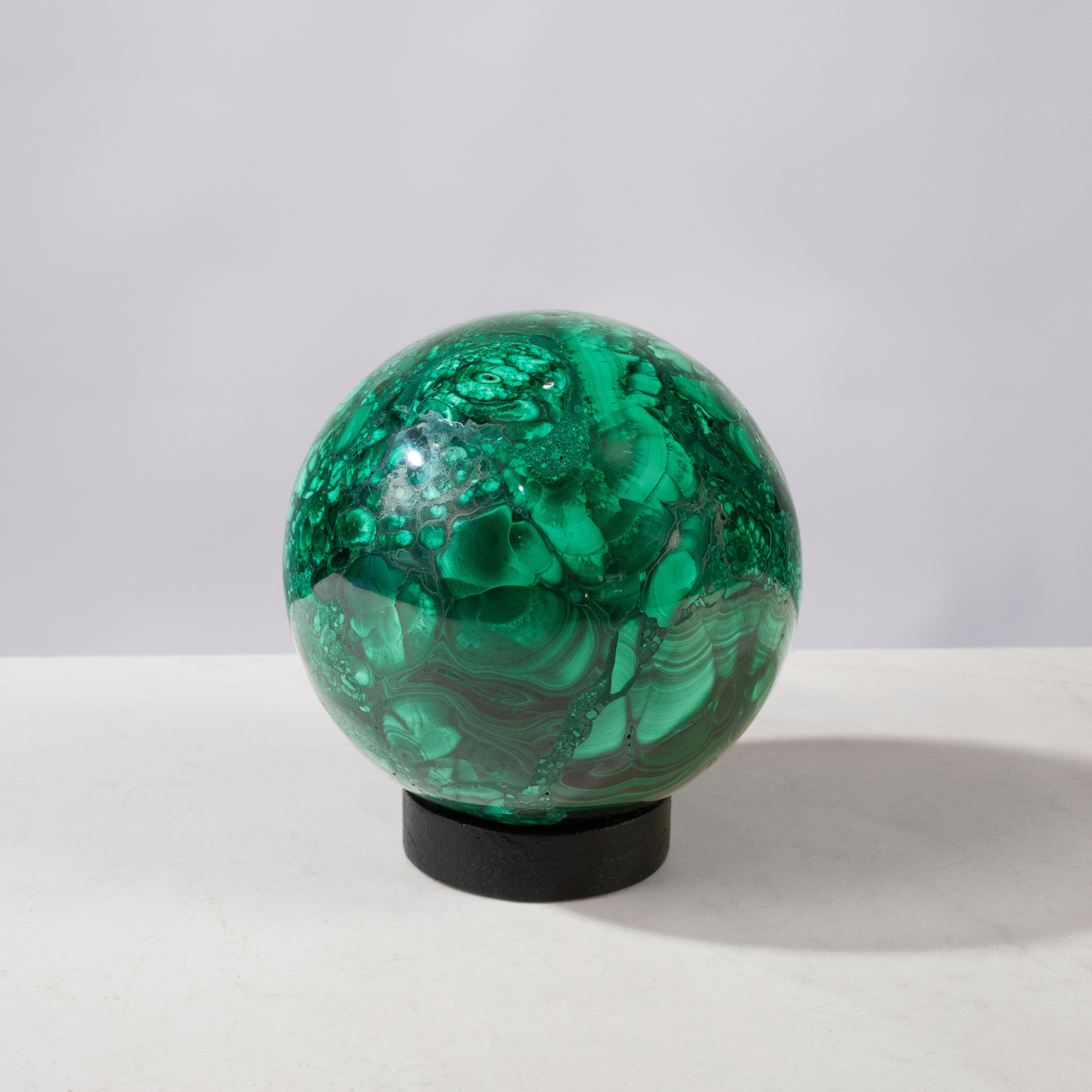 Kalifano Malachite Natural Congo Malachite Sphere - 3.5" / 1,381 grams MAS3600.001