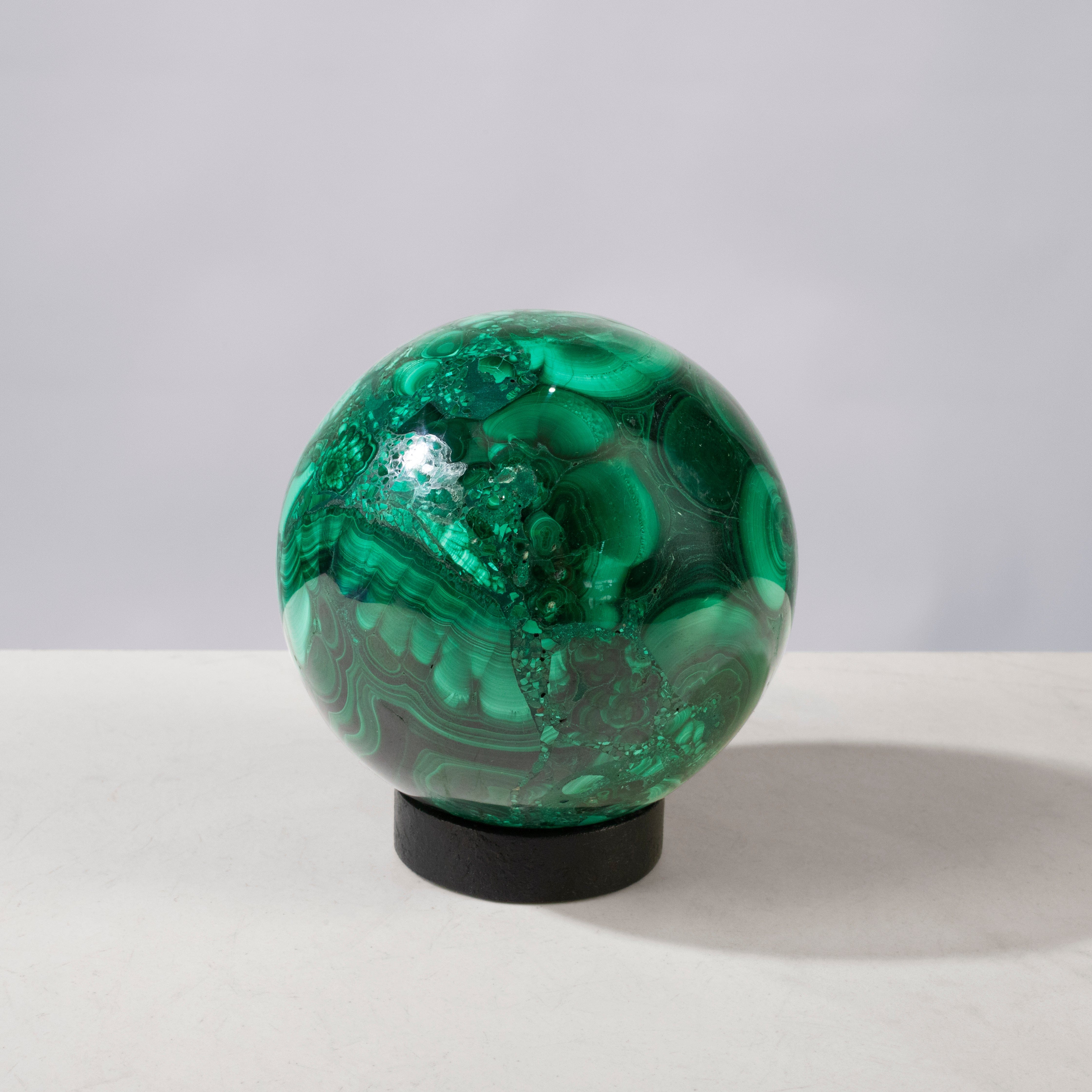 Kalifano Malachite Natural Congo Malachite Sphere - 3.5" / 1,381 grams MAS3600.001