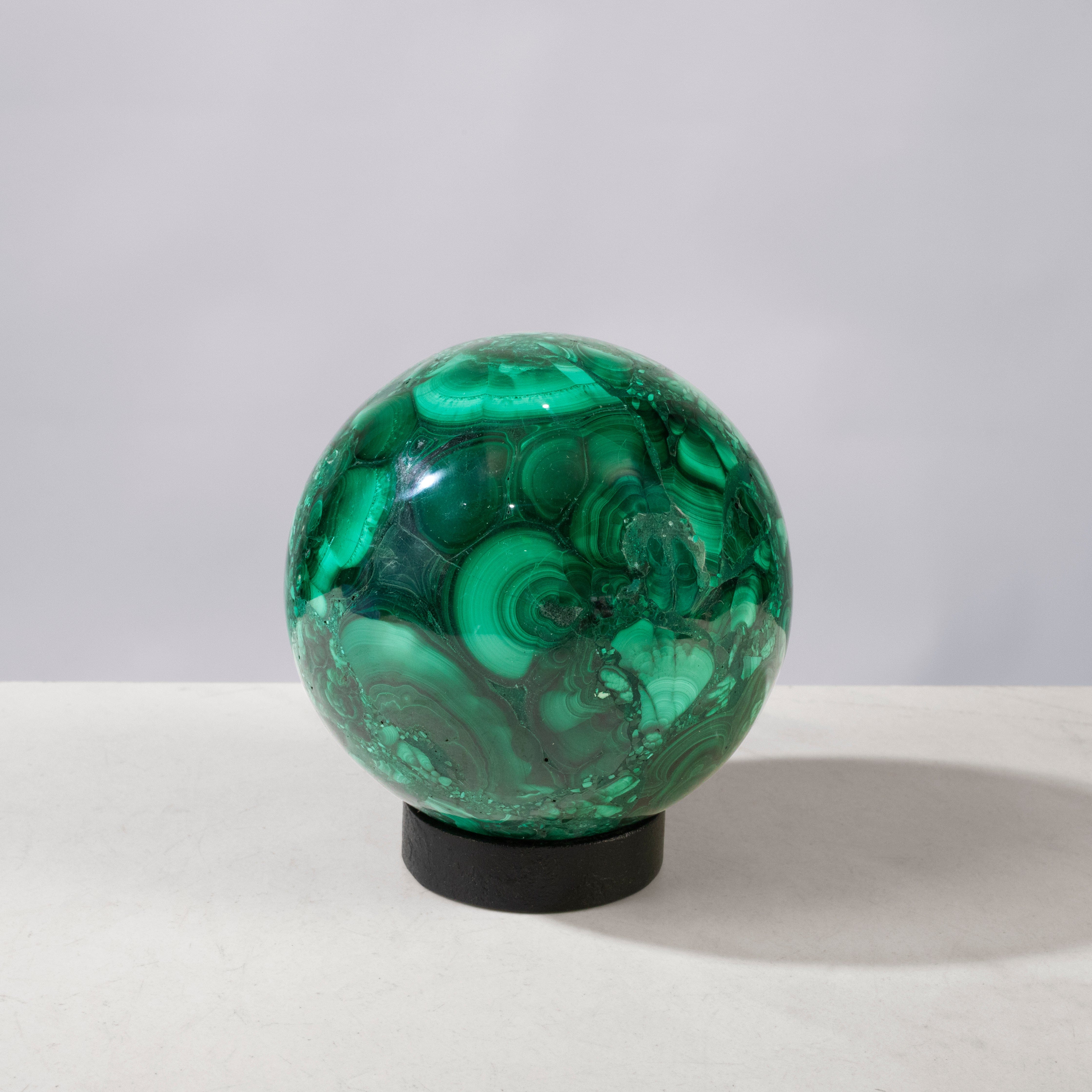 Kalifano Malachite Natural Congo Malachite Sphere - 3.5" / 1,381 grams MAS3600.001